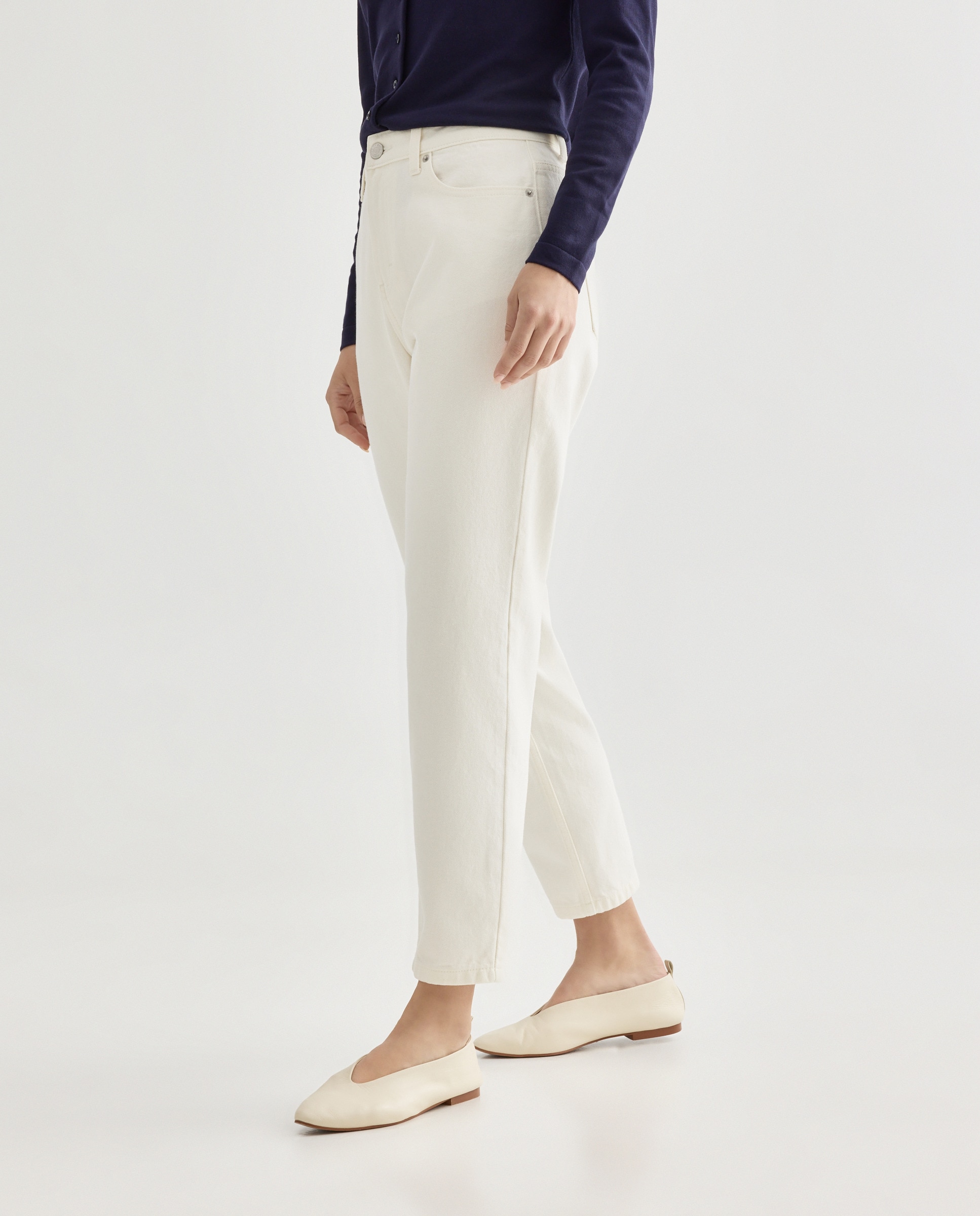 Pantalón denim mom de mujer 120 Crudo-2