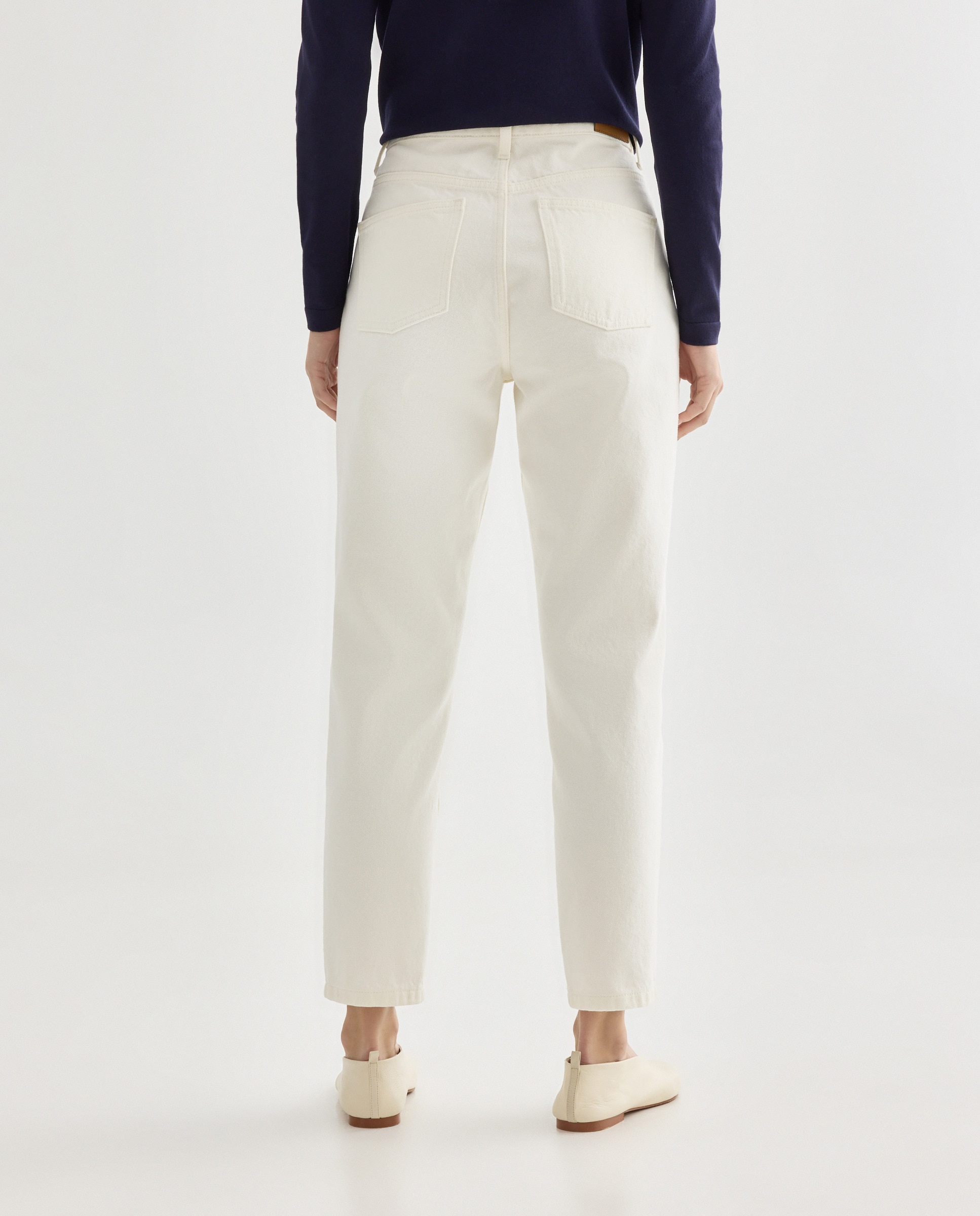 Pantalón denim mom de mujer 120 Crudo-3