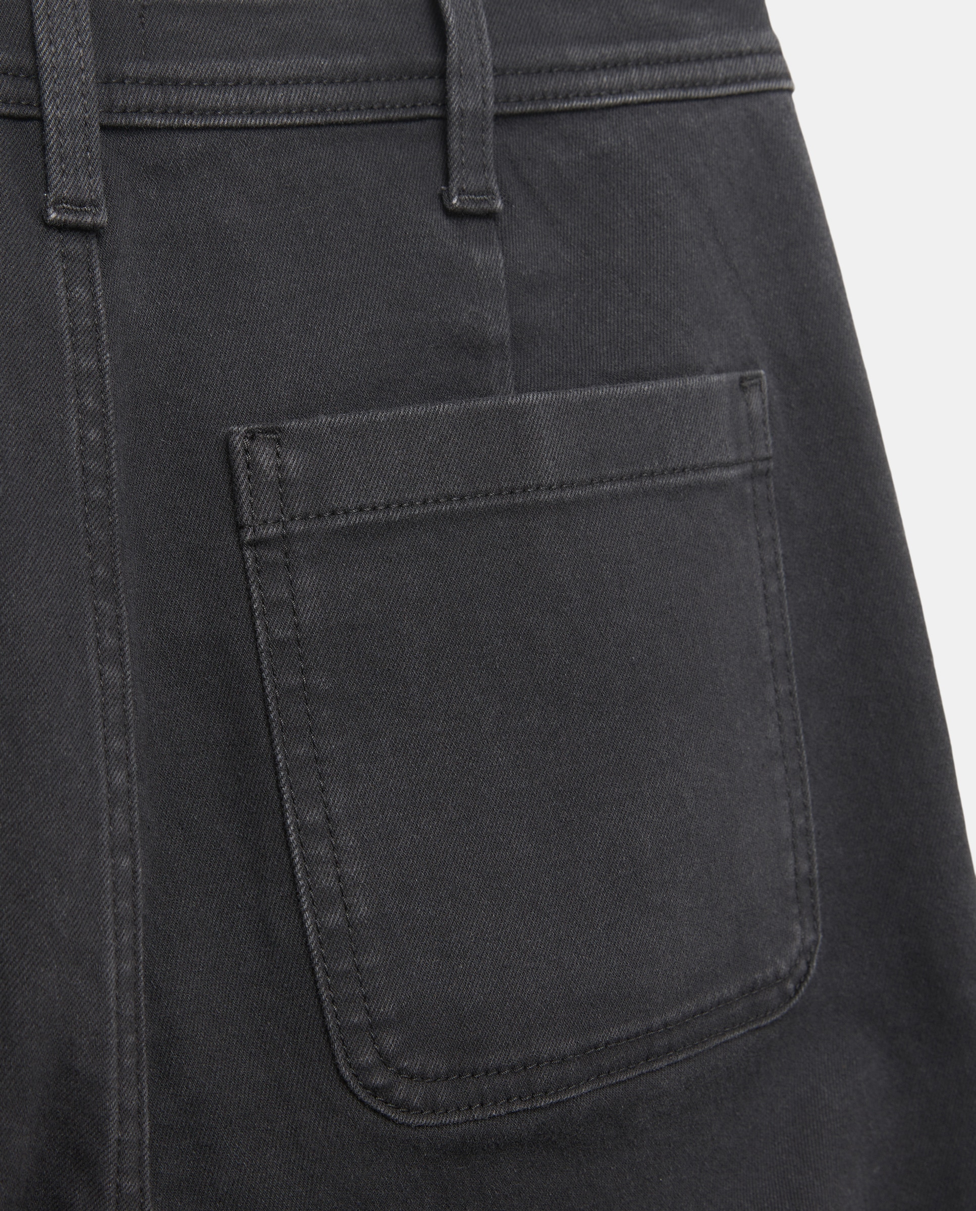 Denim wide-leg bolsillos plaston de mujer Negro intenso-5