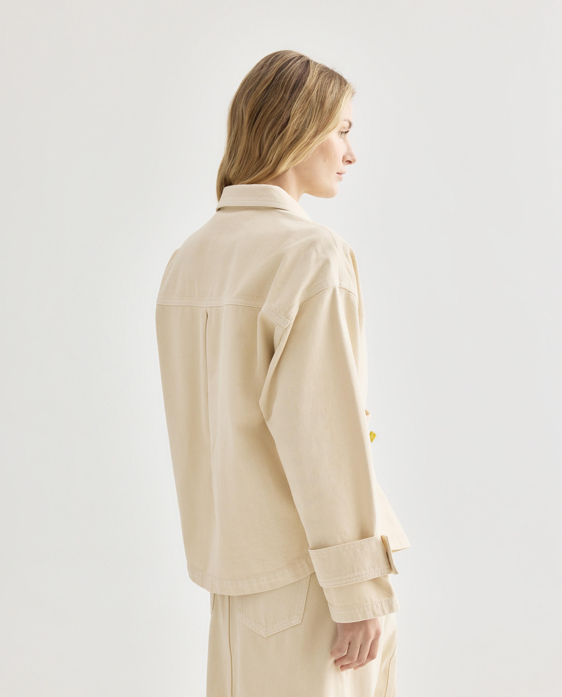 Chaqueta de mujer de algodón total look Multicolor-3