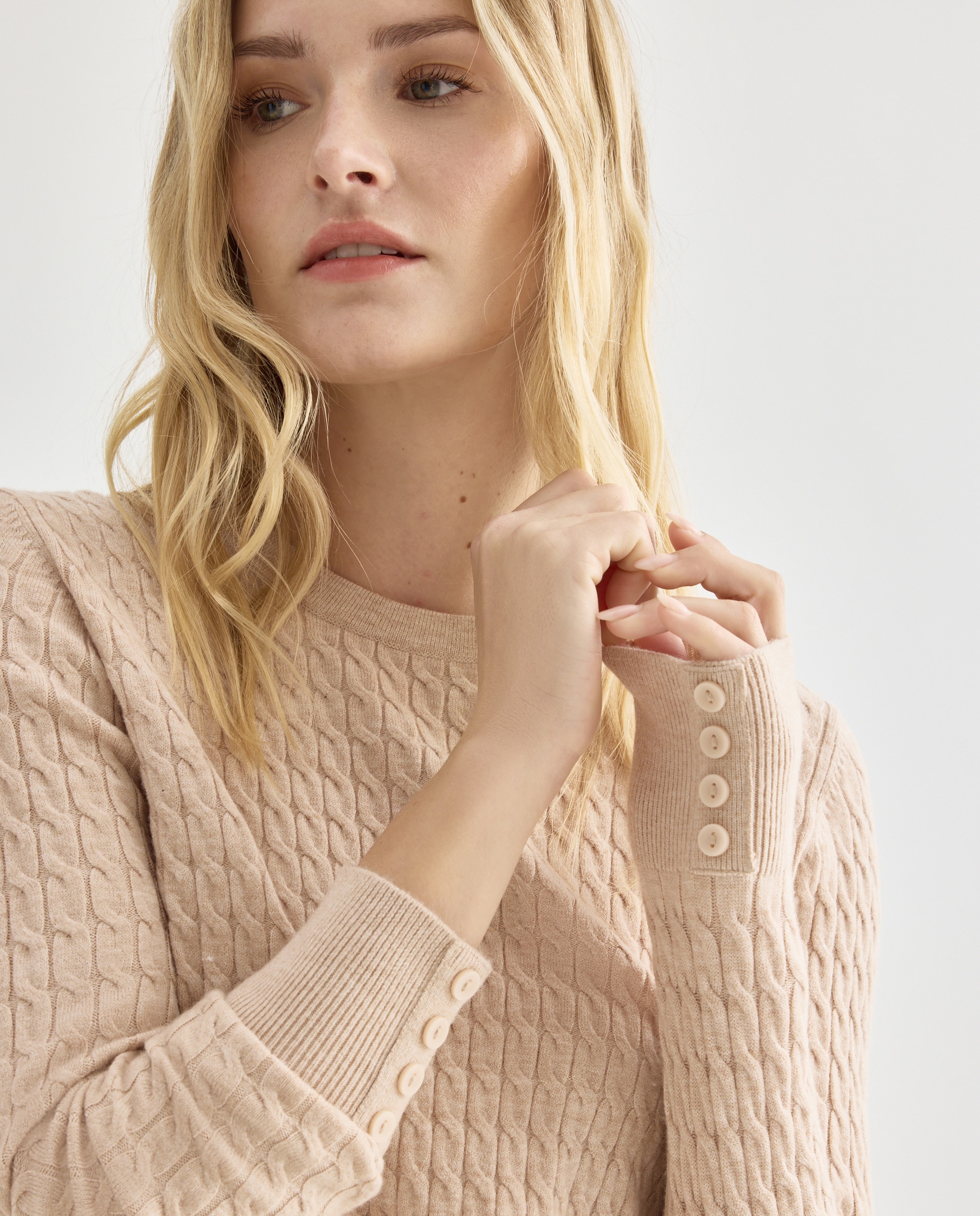 Jersey de mujer de ochos cuello caja 120 Crudo-1