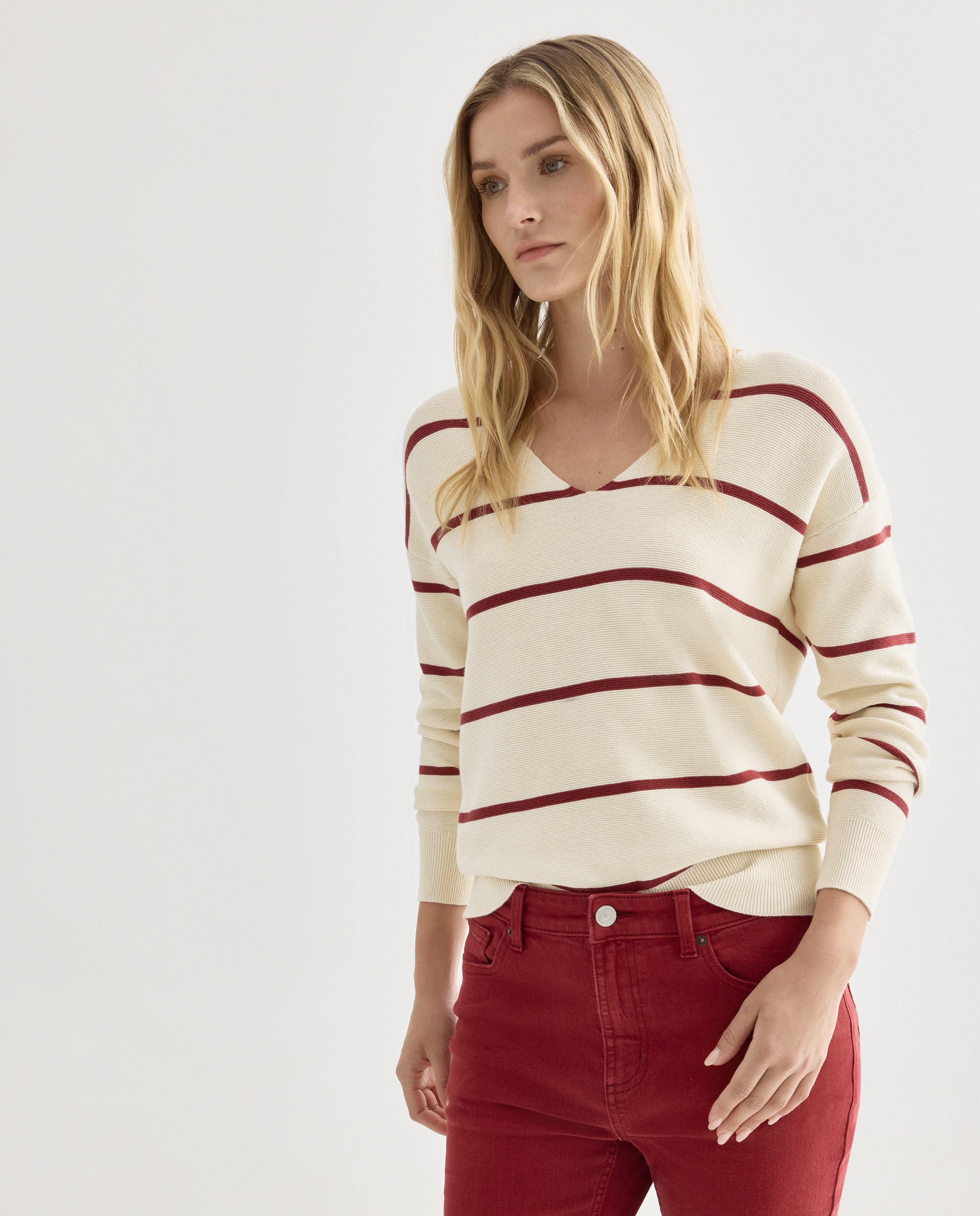 Imagen 0 de Jersey de mujer básico cuello pico