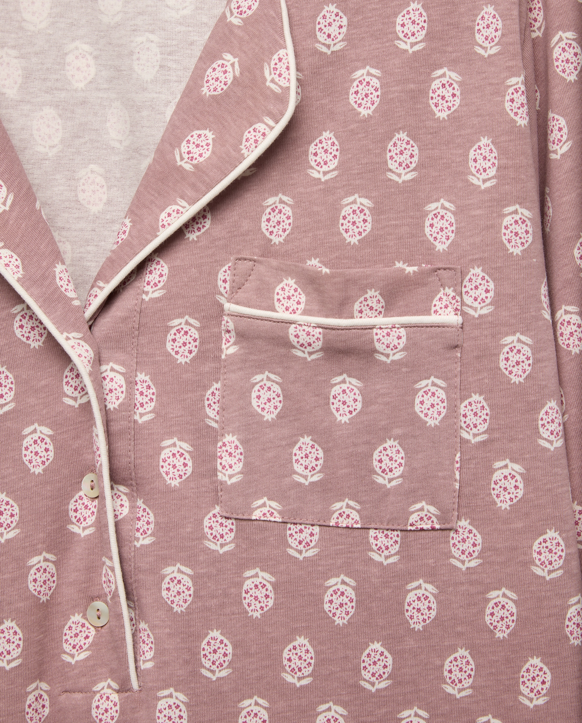 Camisón mujer solapa algodón 400 Azul-4