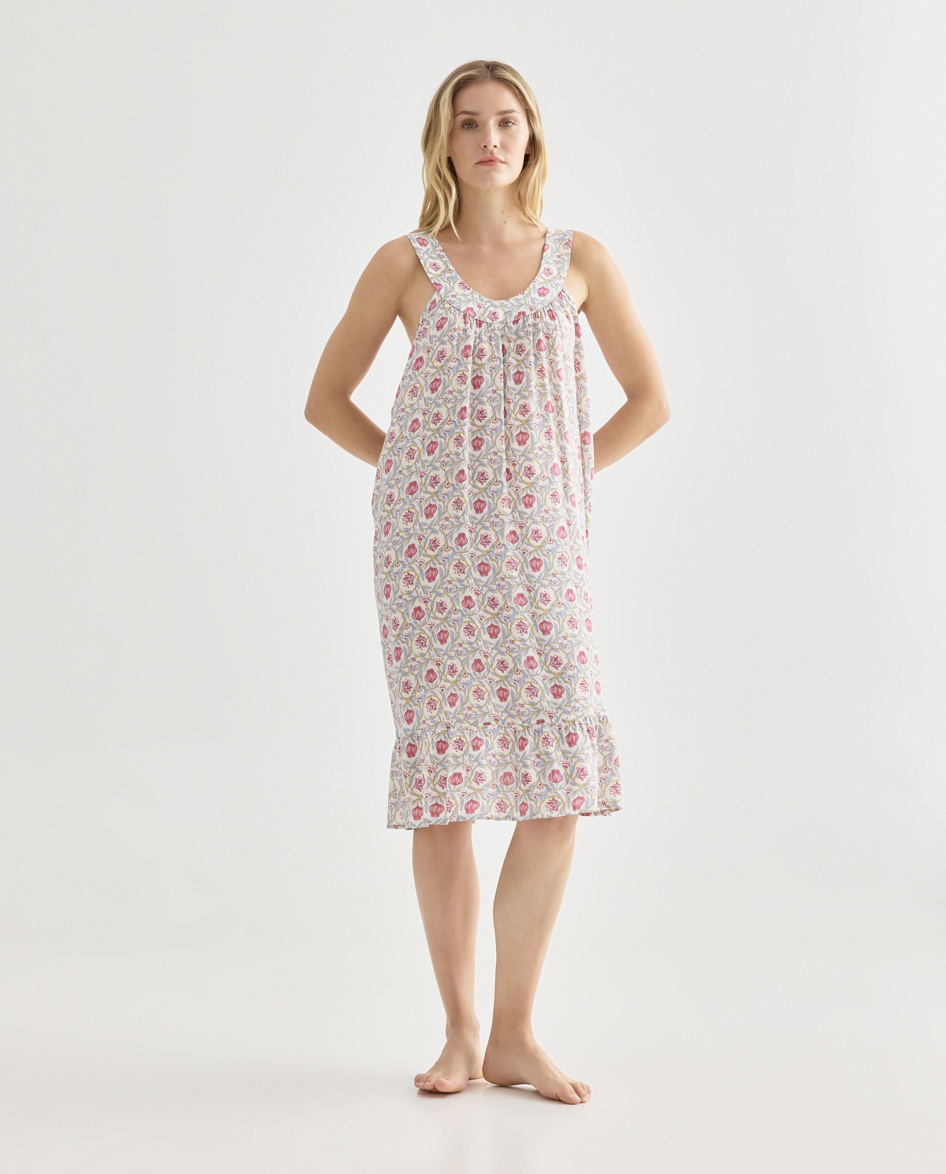 Camisón mujer estampado cuello redondo 600 Rojo-1