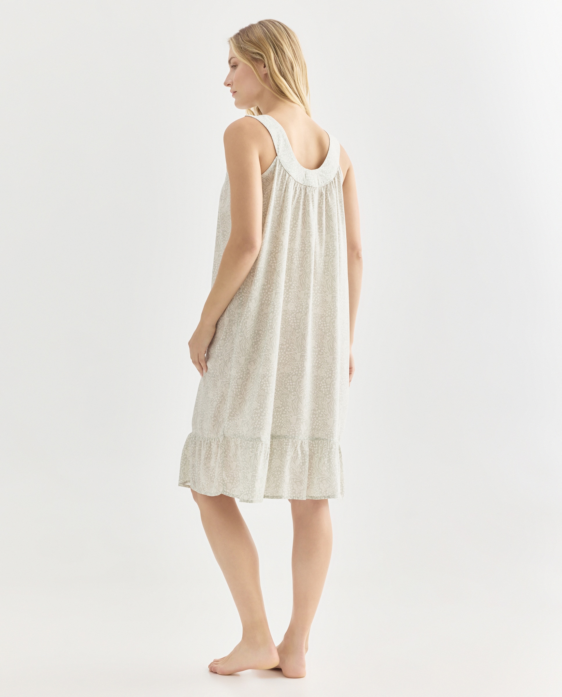 Camisón mujer estampado cuello redondo 582 Verde agua-2