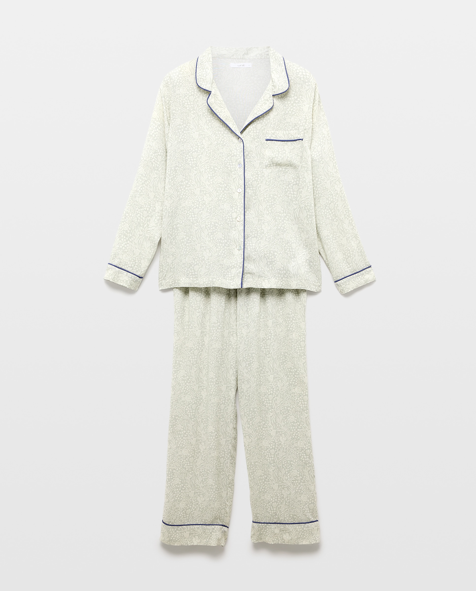 Pijama mujer estampado dos piezas 582 Verde agua-3