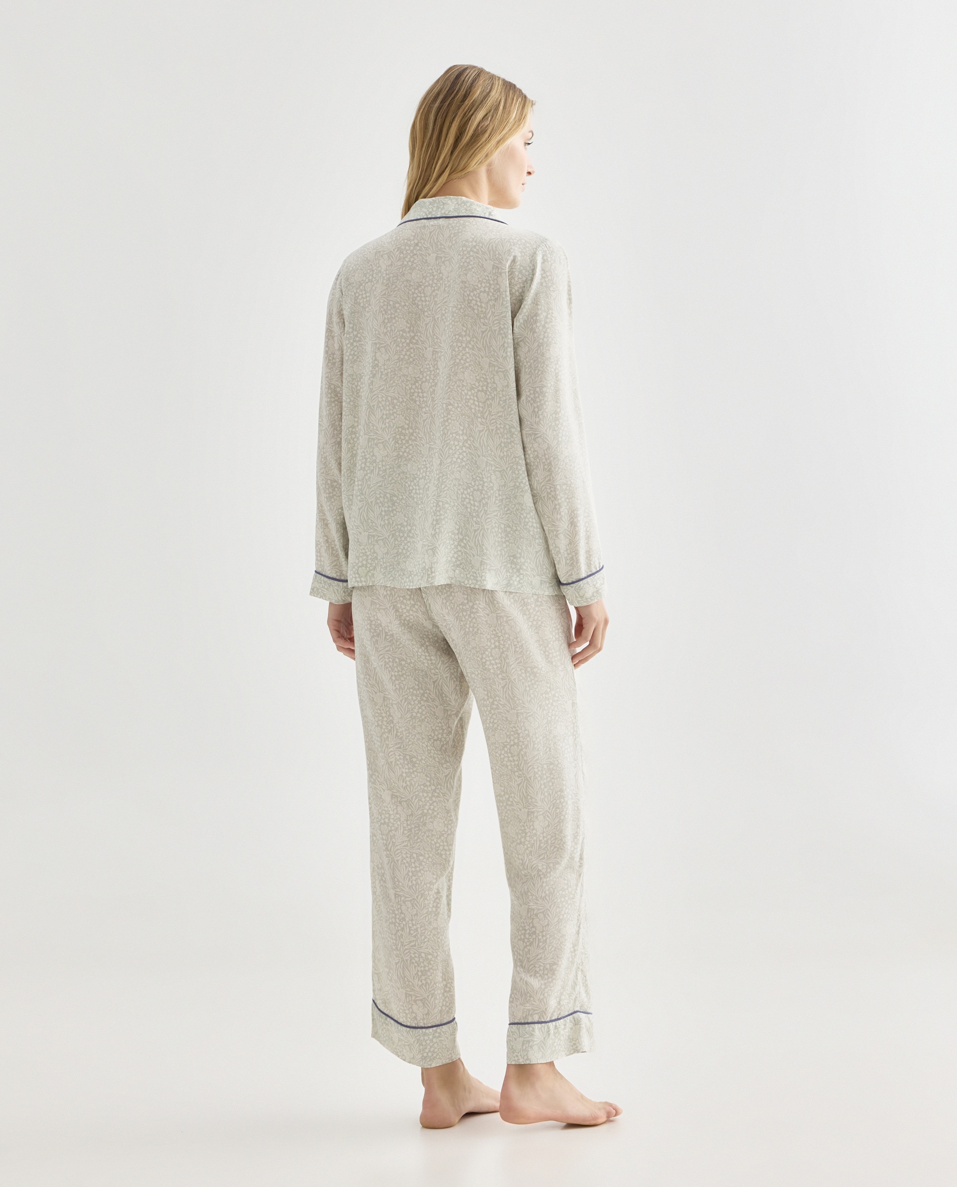 Pijama mujer estampado dos piezas 582 Verde agua-2