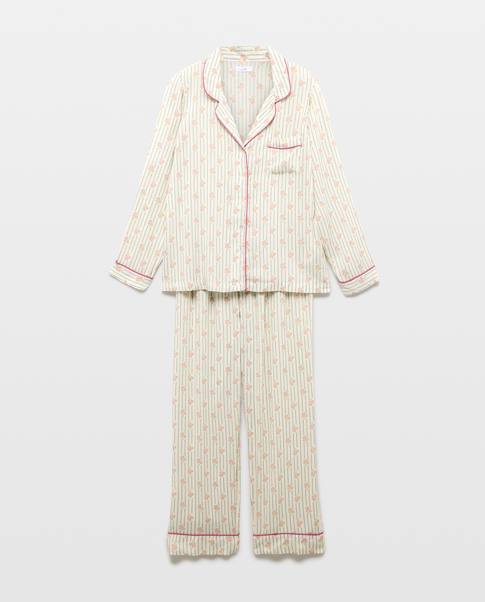 Pijama mujer estampado dos piezas Verde-3