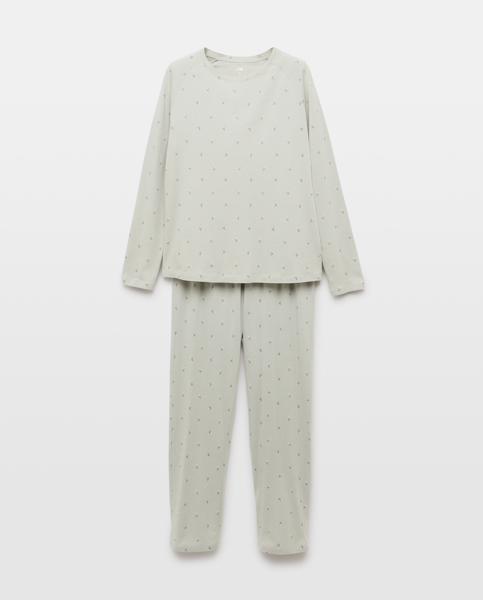 Pijama mujer algodón estampado 582 Verde agua-3