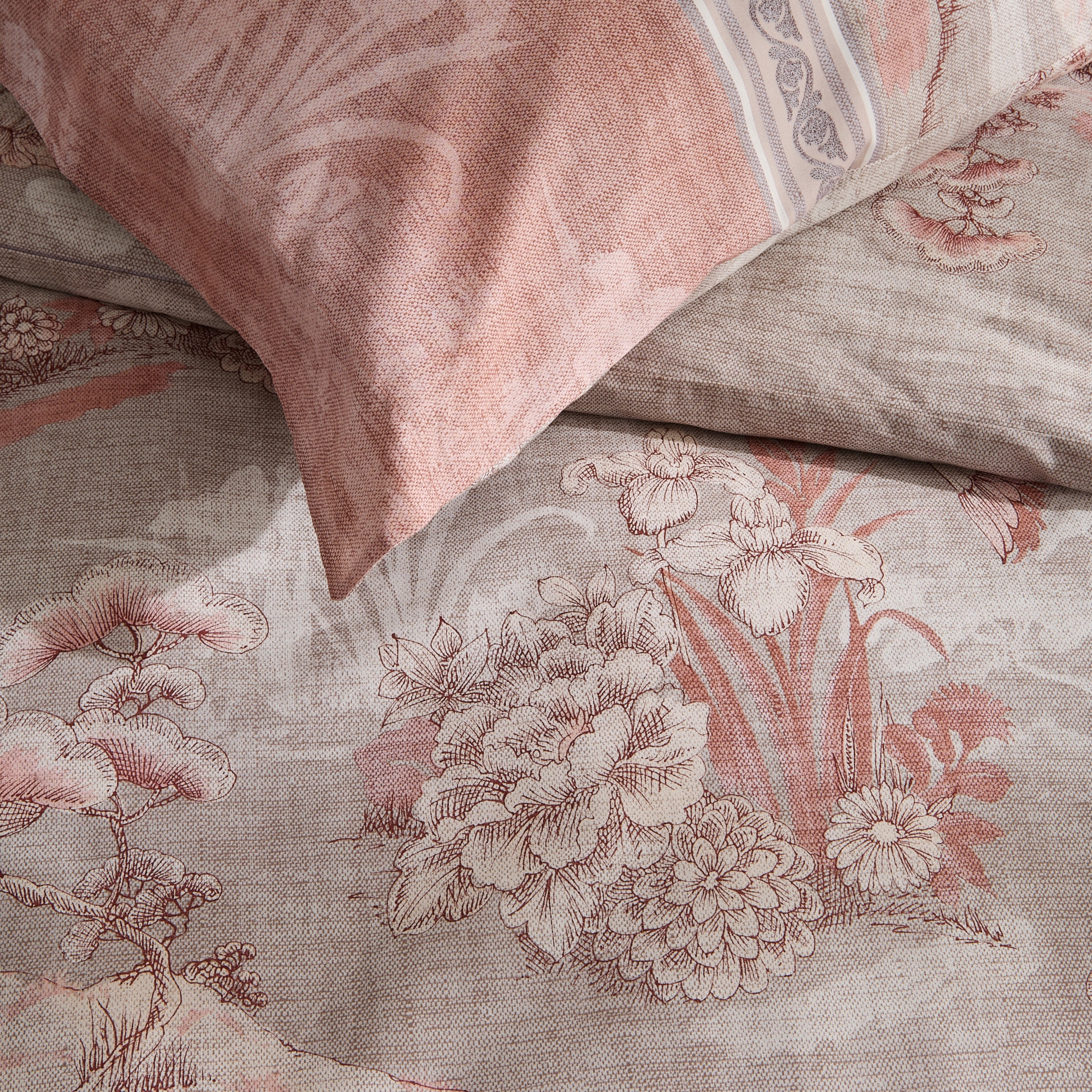 Conjunto de Capa de Edredão de Algodão Acquaforte Terracota-2