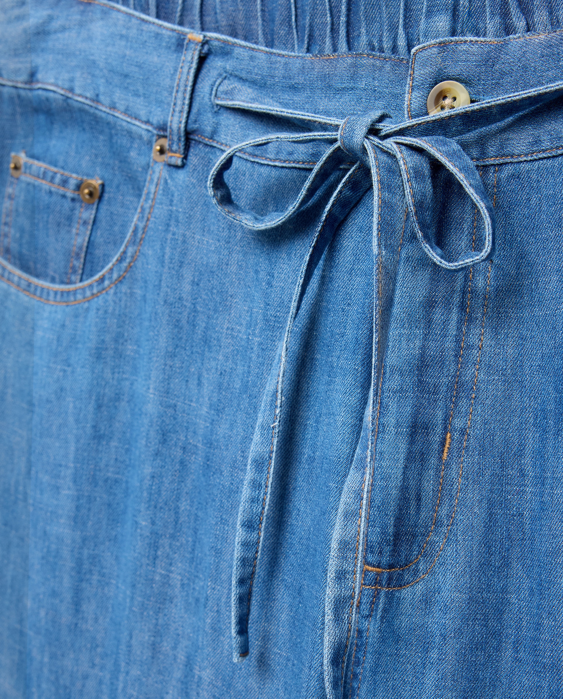 Jeans Largas com Cinco Bolsos Azul pálido-5