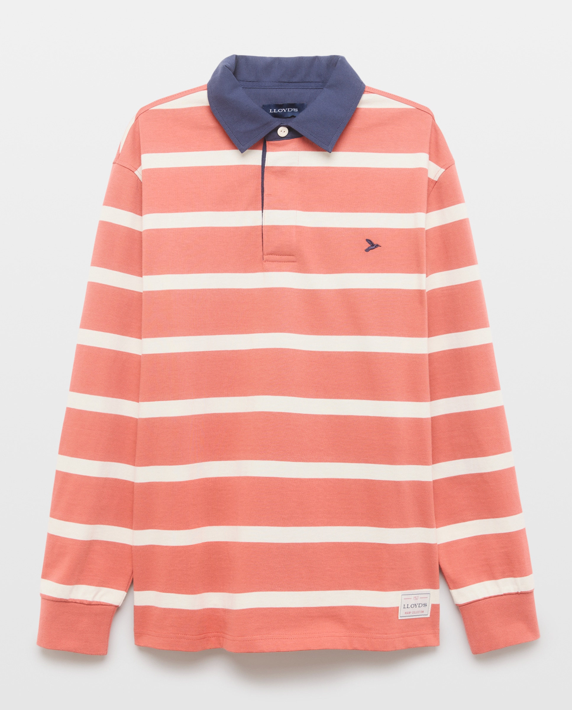 Polo Rugby de Manga Comprida Laranja-4