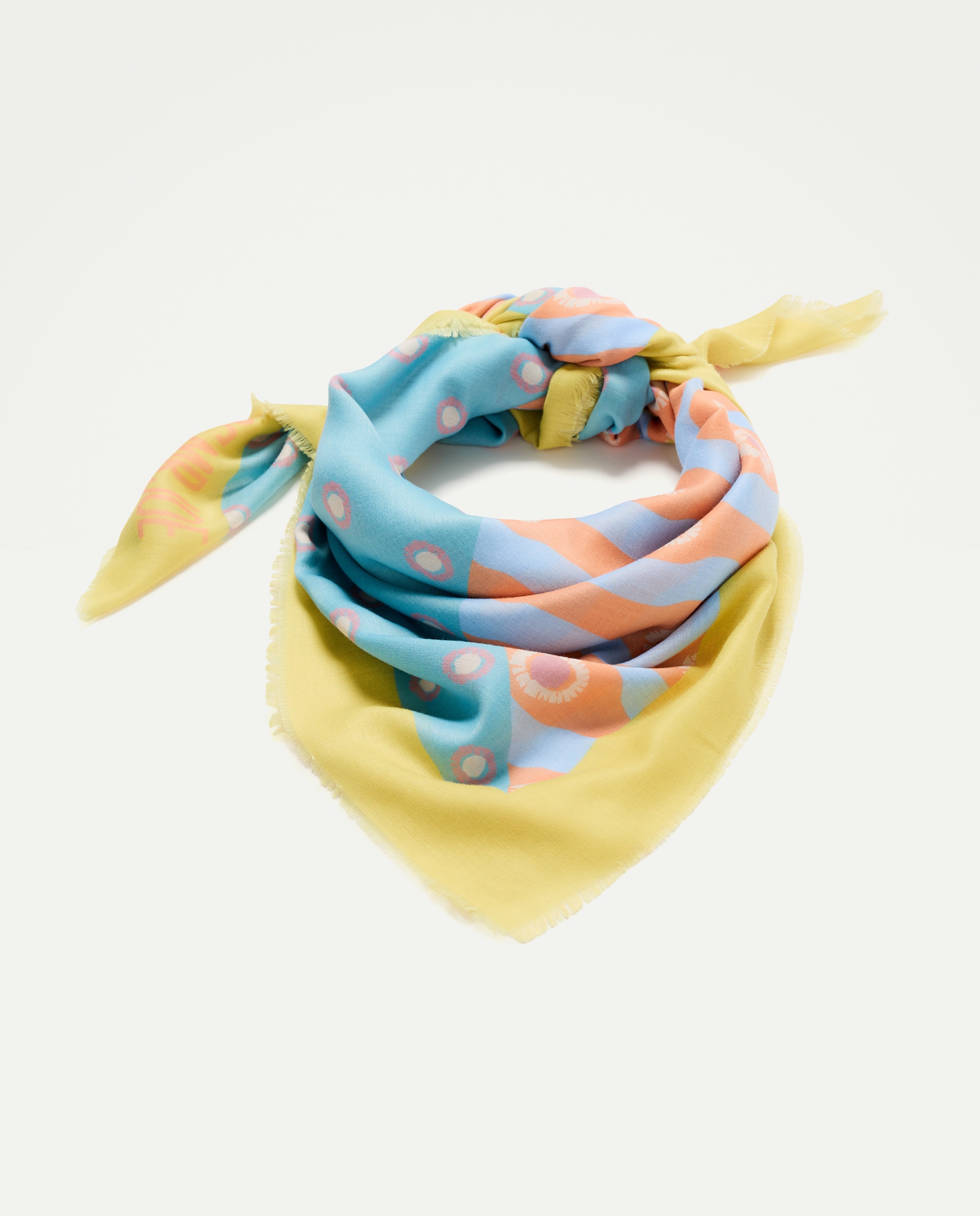 Lenço com Estampado Duplo 582 Verde Água-1