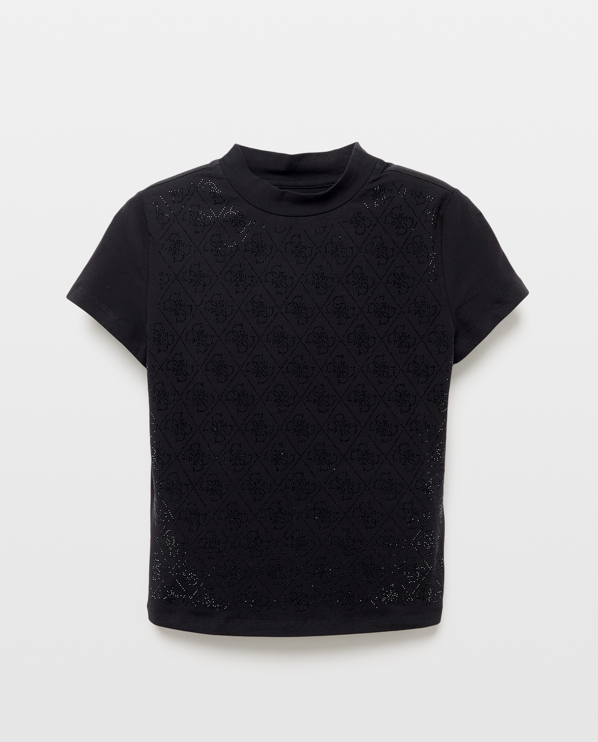 T-shirt de manga curta de mulher Preto-4