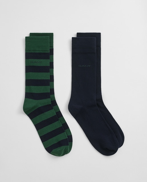 Imagen 0 de Pack de 2 calcetines de hombre en algodón peinado con un diseño de rayas y liso