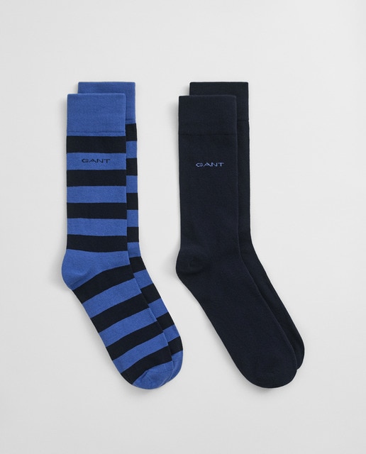Imagen 0 de Pack de 2 calcetines de hombre en algodón peinado con un diseño de rayas y liso