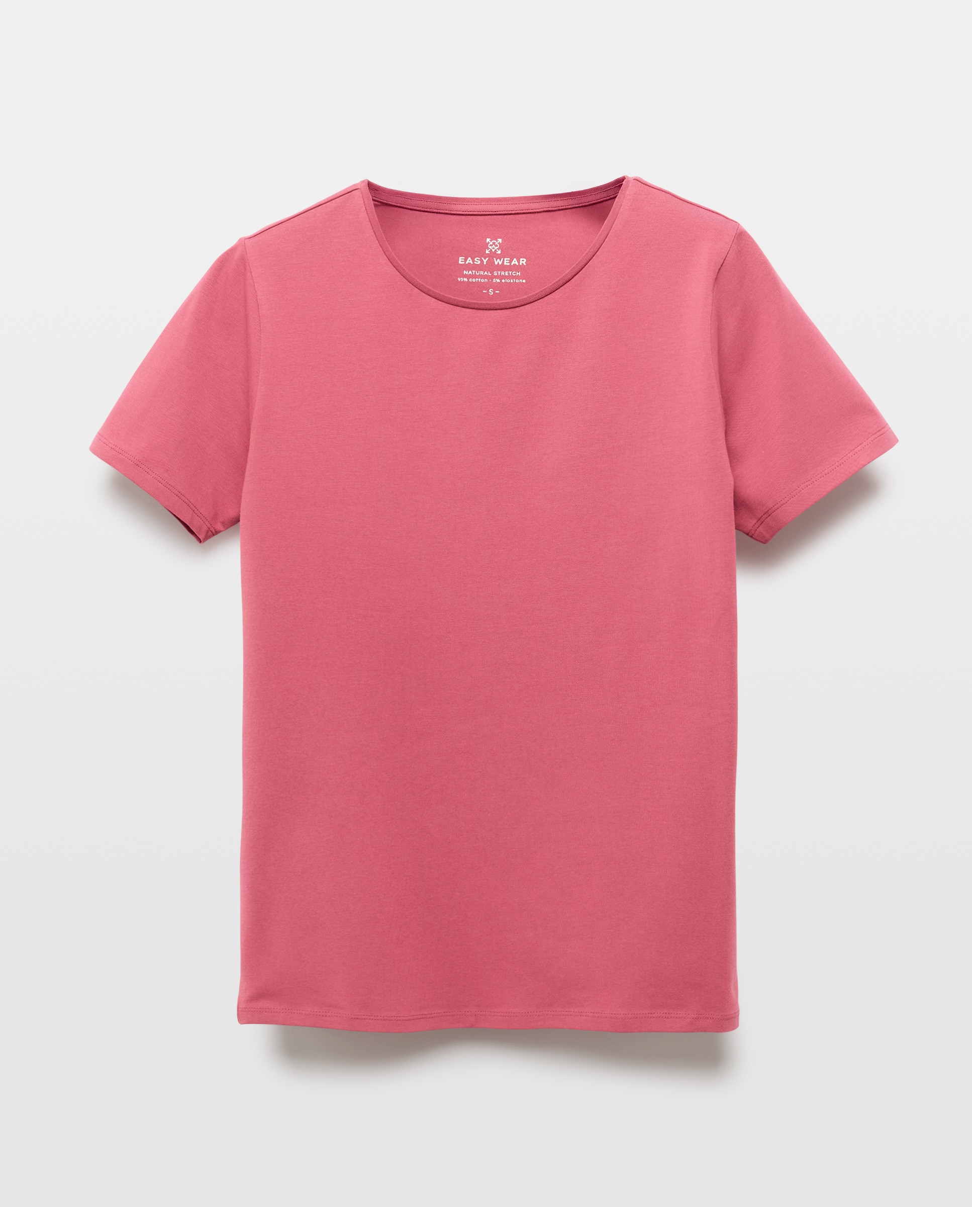 T-shirt de Manga Curta Lisa 200 Rosa-4