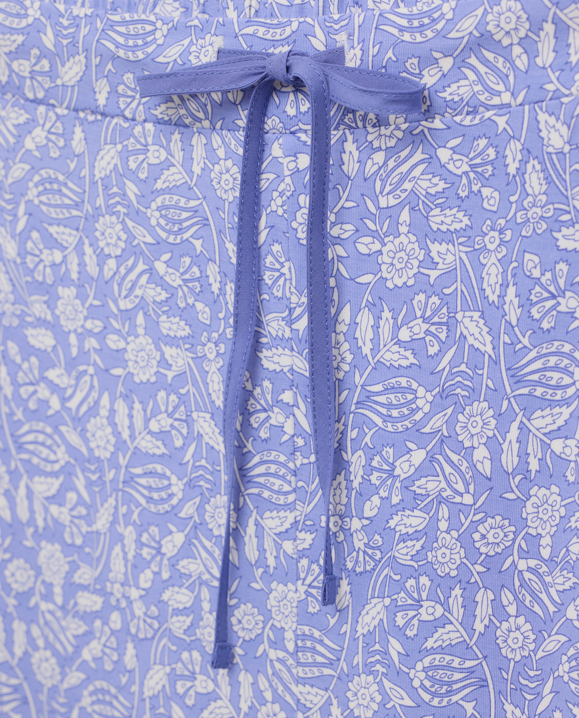 Pijama Comprido Estampado com Manga Curta Azul-5