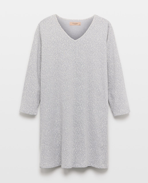 Imagem 0 de Camisa de Dormir com Decote em Bico e Detalhes de Renda