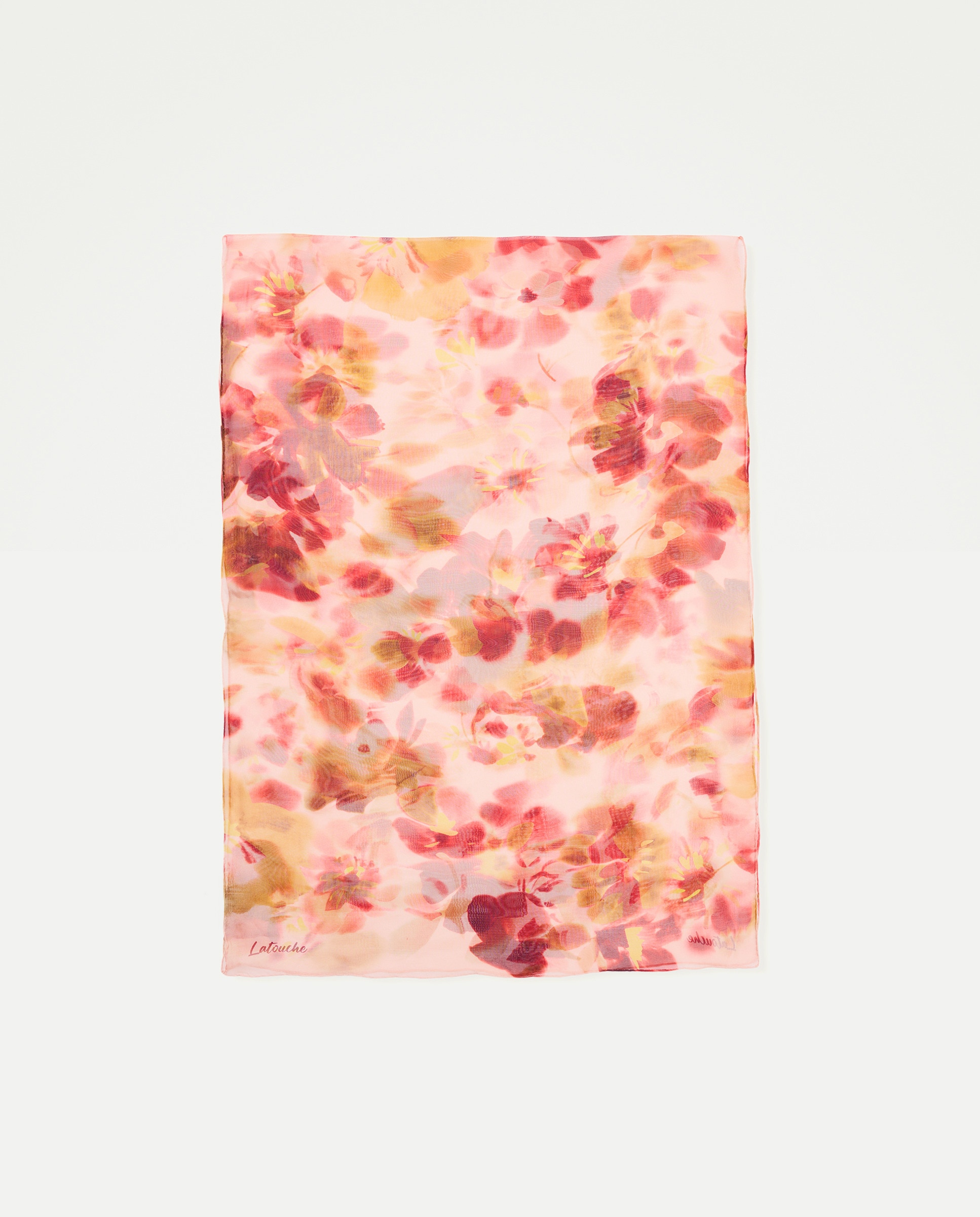 Chiffon 100% Seda com Estampado 660 Laranja-2