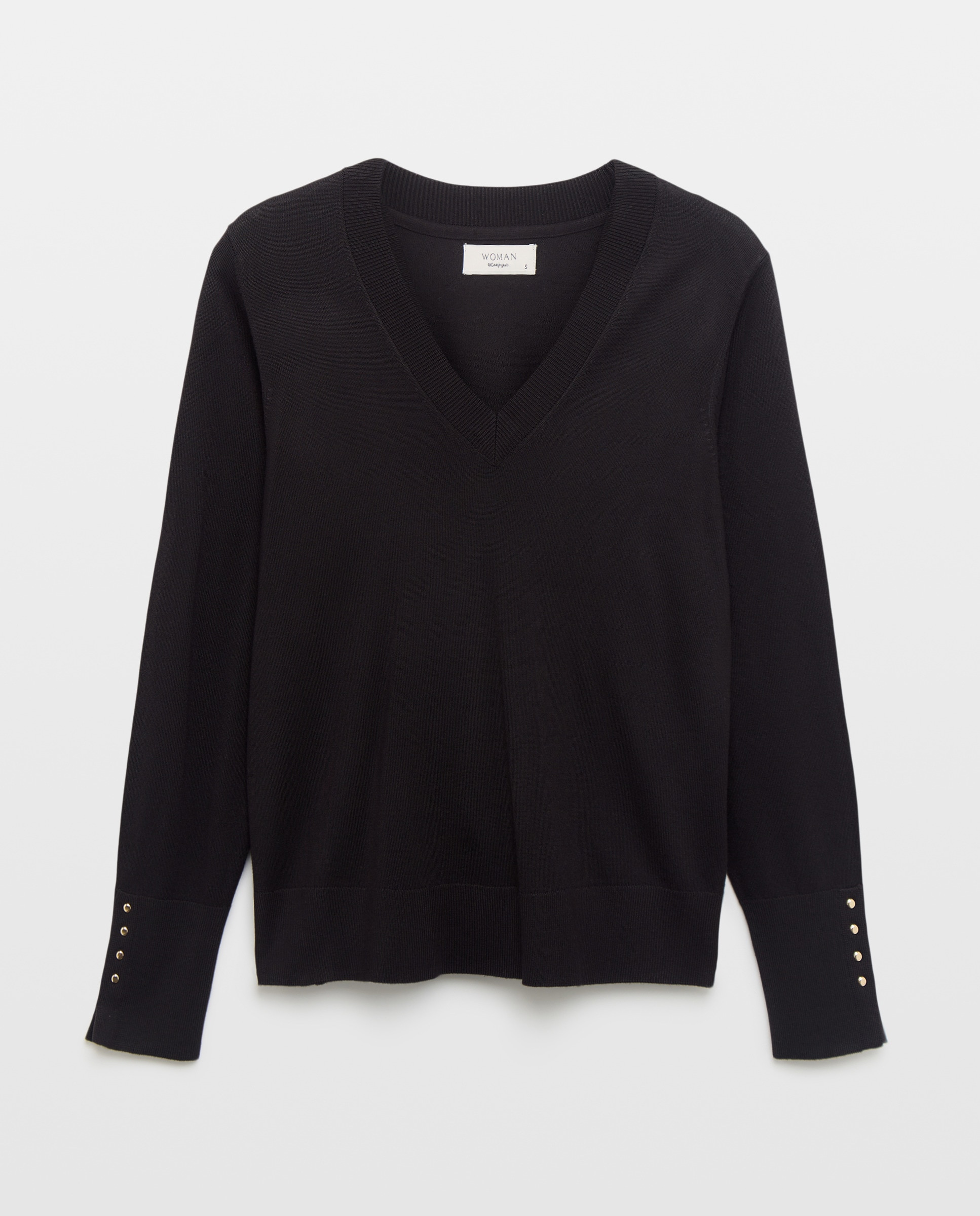 Camisola de Malha Lisa Básica Preto-4