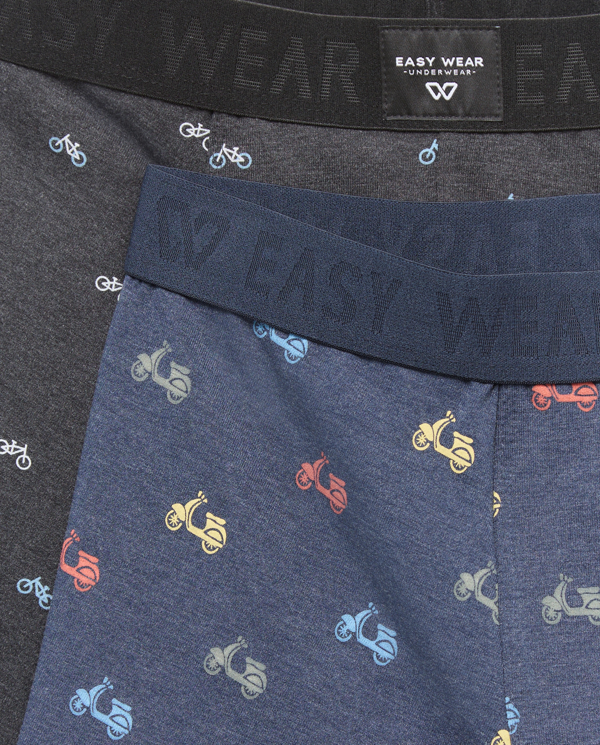 Pack de Dois Boxers Elásticos com Estampado Azul-marinho-3