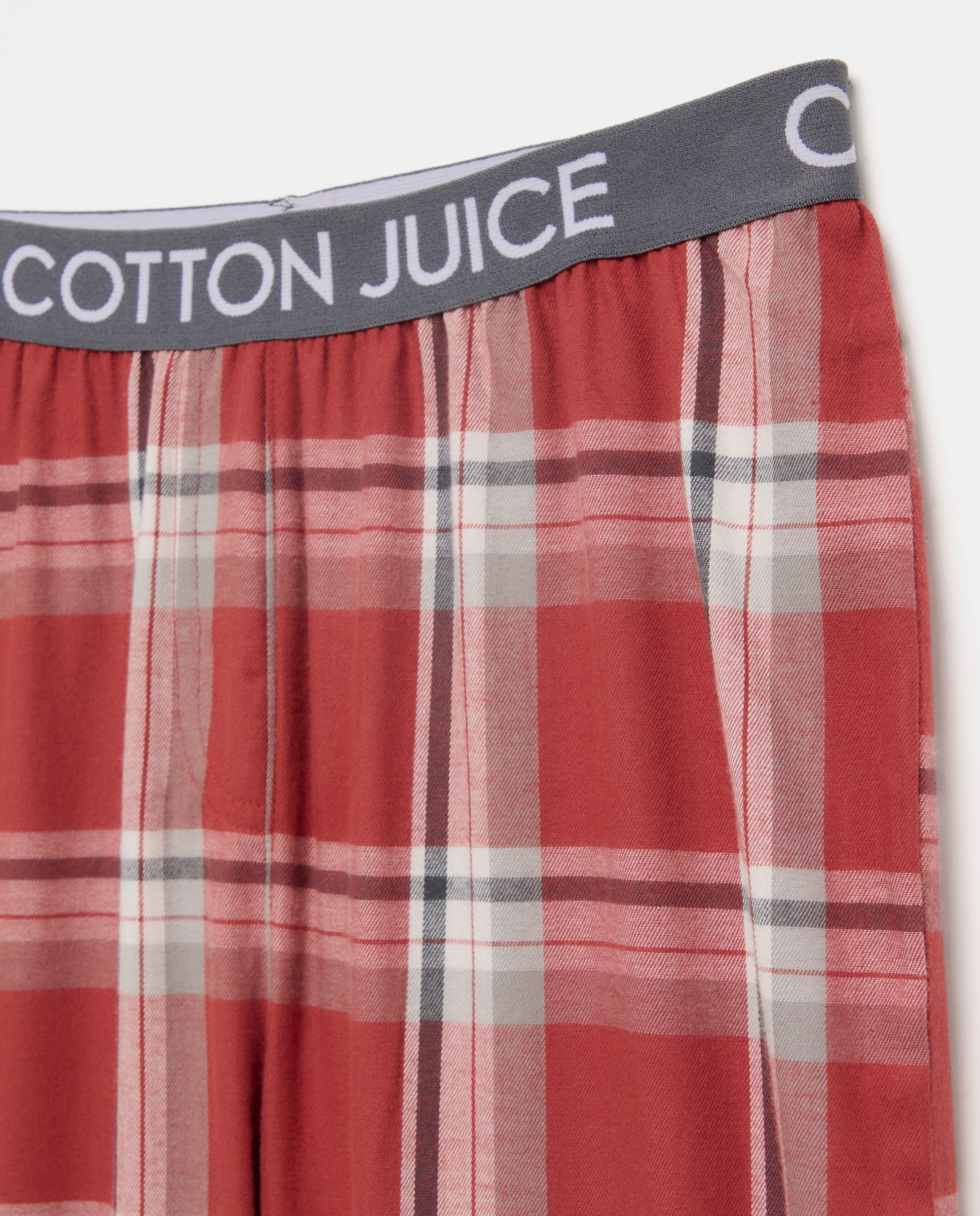 Calças aos Quadrados Cotton Juice Vermelho-5