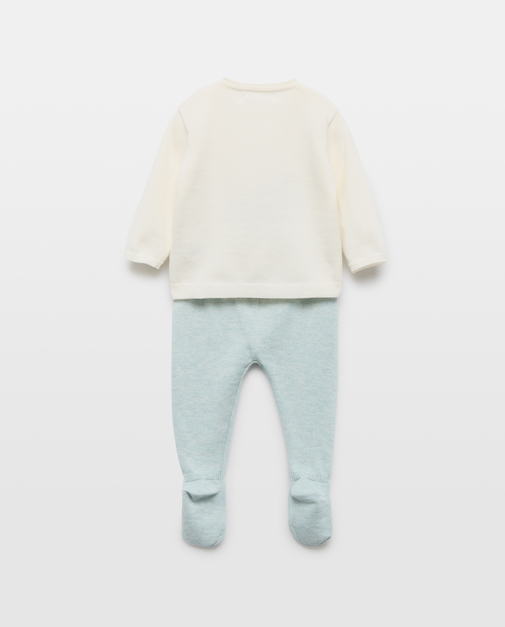 Conjunto de 2 Peças de Malha Fina de Bebé Verde-2