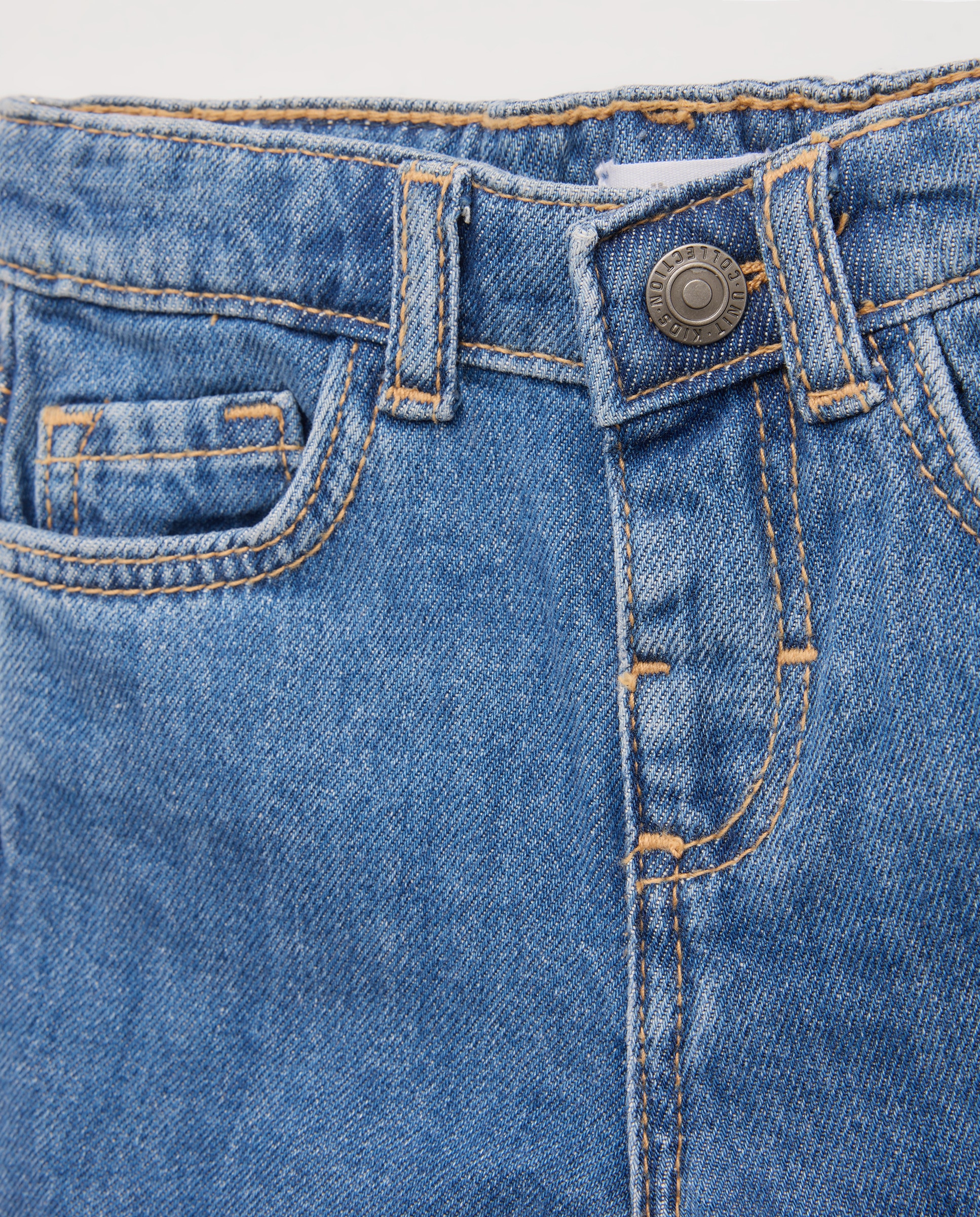 Bermuda de bebé denim 5 bolsillos Azul pálido-3