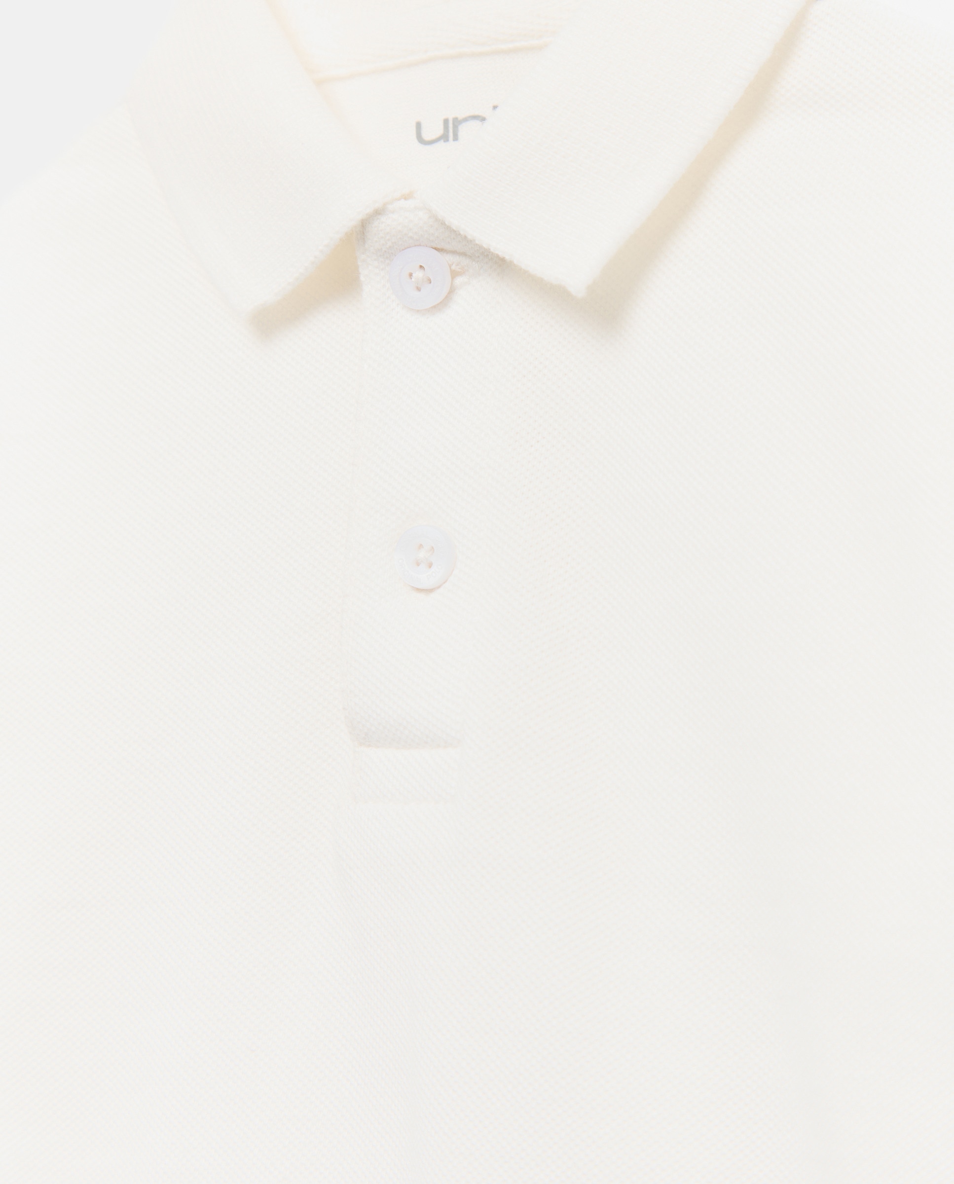 Polo de bebé piqué manga corta Blanco roto-3
