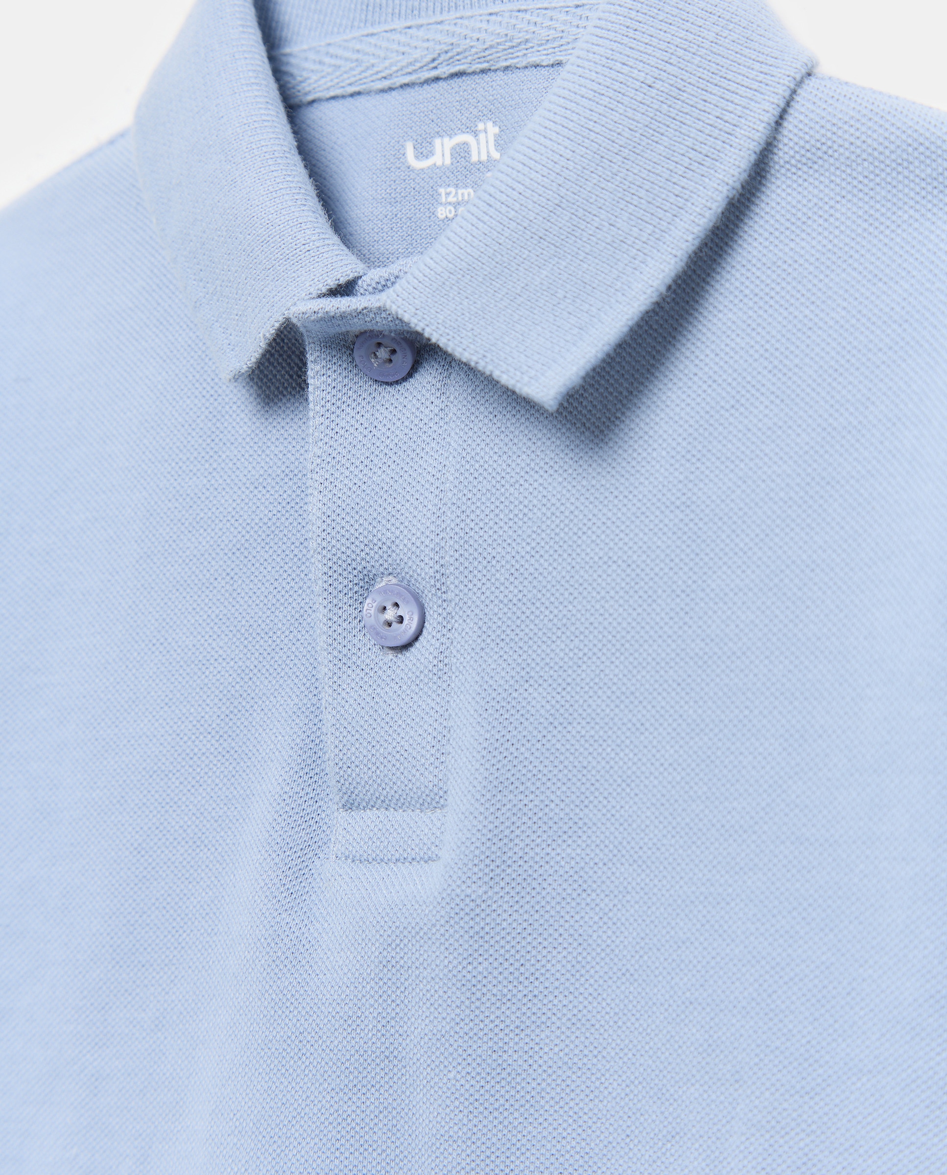 Polo de bebé piqué manga corta 400 Azul-3