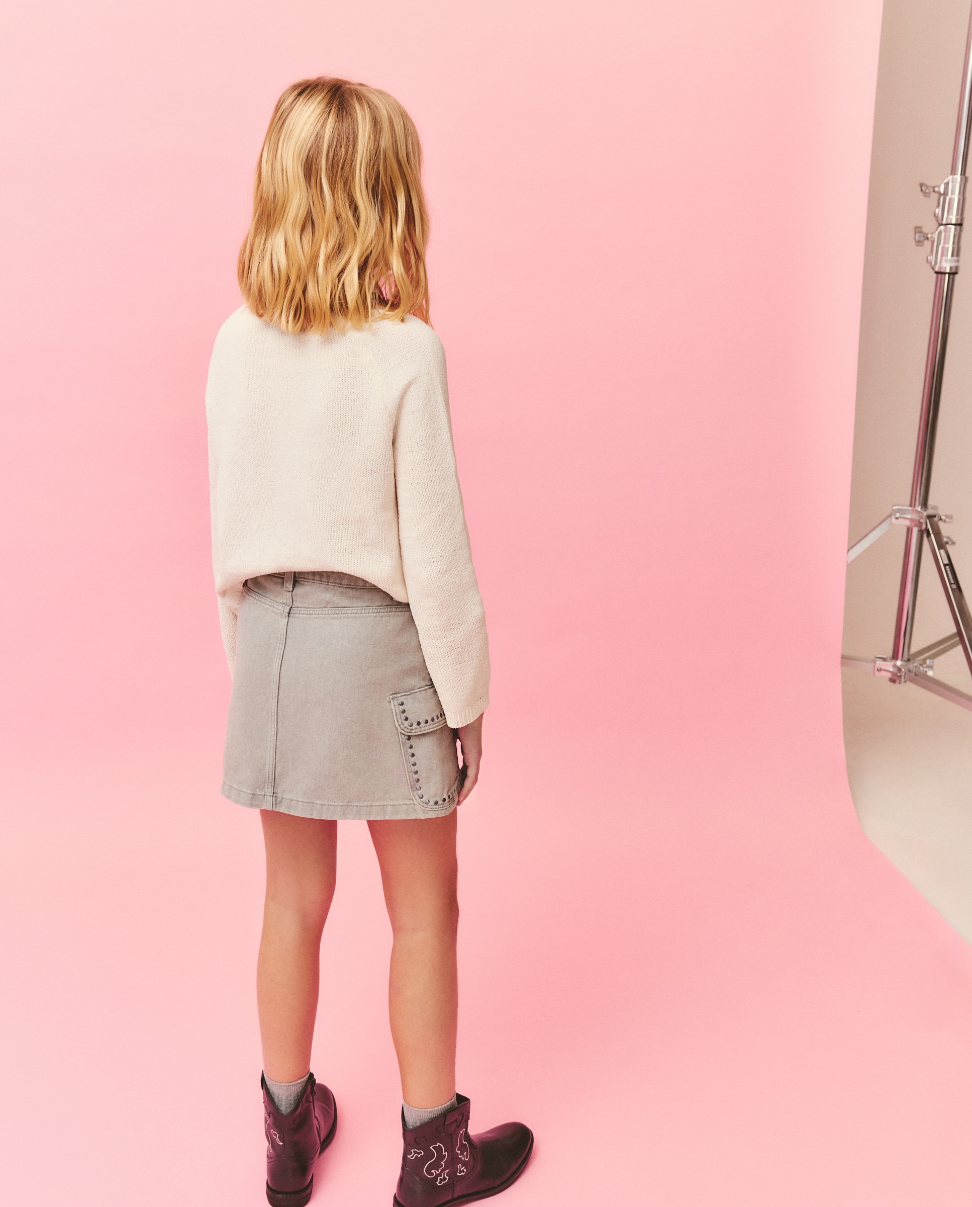 Saia de Ganga Cargo com Tachas Kids El Corte Inglés Cinzento-claro-3