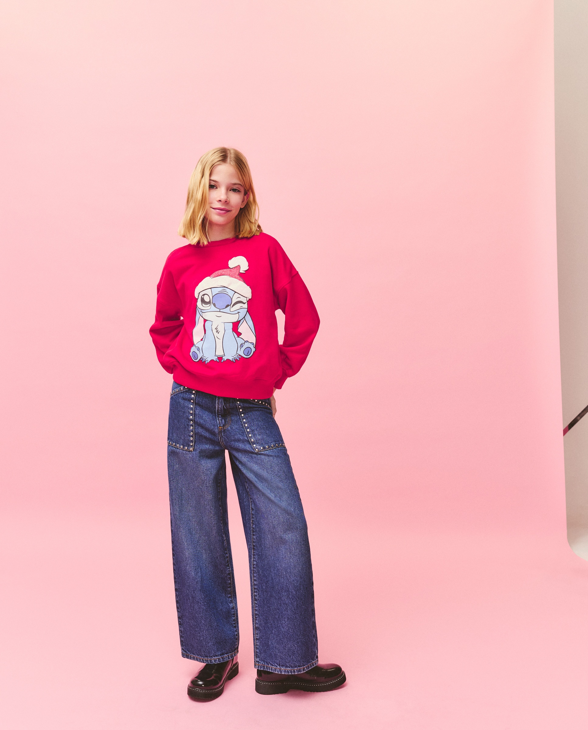 Sweatshirt de Decote Redondo Natal Stitch Vermelho-1