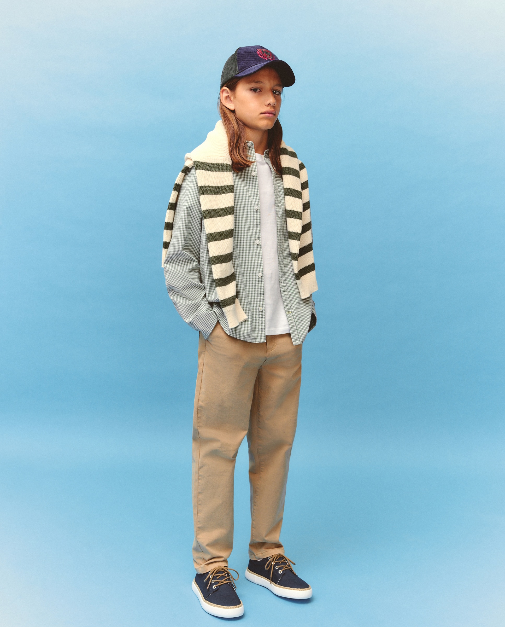 Camisa de Manga Comprida com Vichy Verde-1