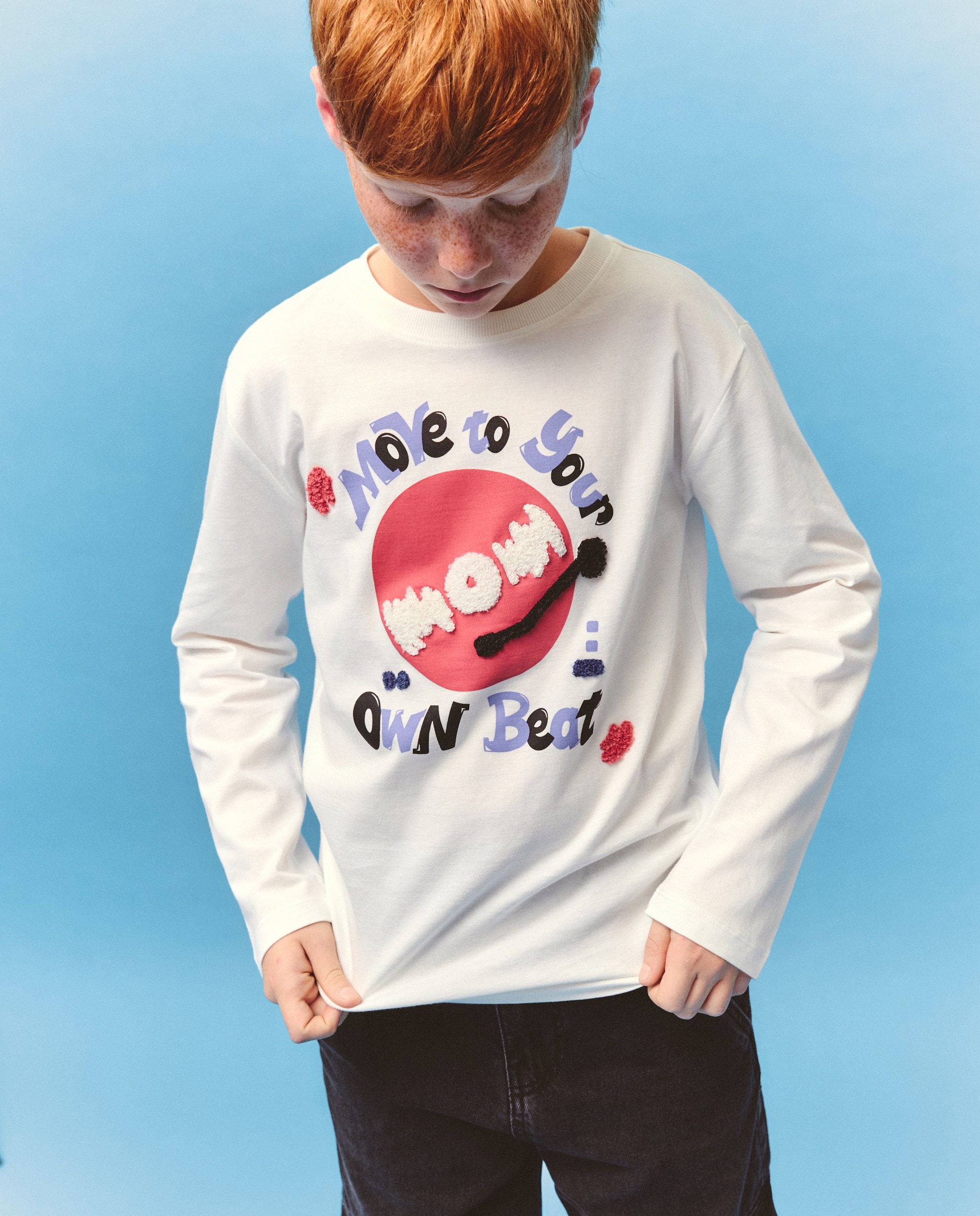 Camisola de Manga Comprida com Ilustração de Música à Frente Kids El Corte Inglés Branco-2