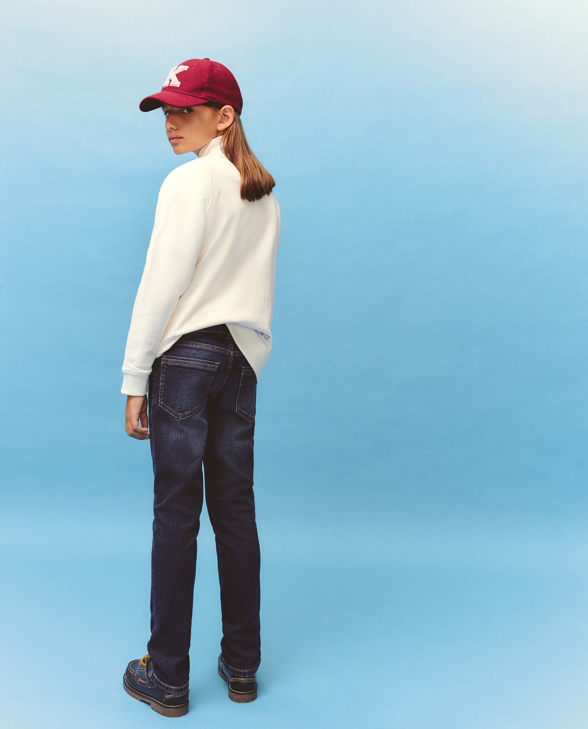 Jeans skinny de menino Azul Suave-3