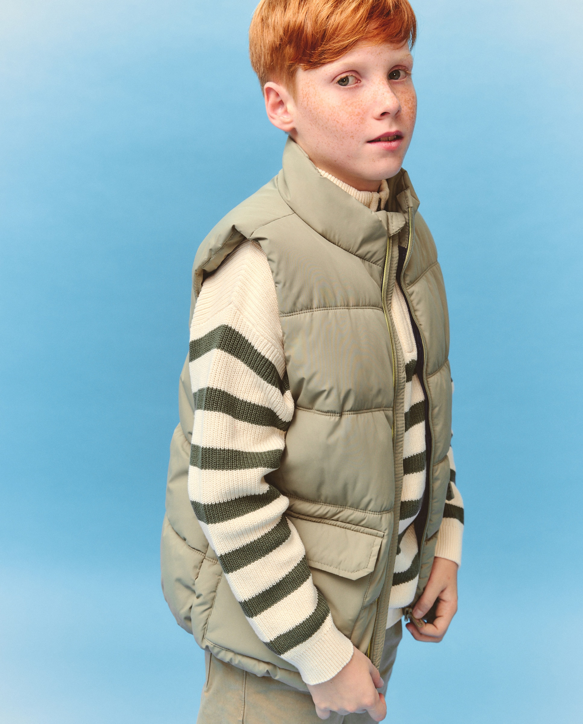 Colete Acolchoado Liso Verde-2