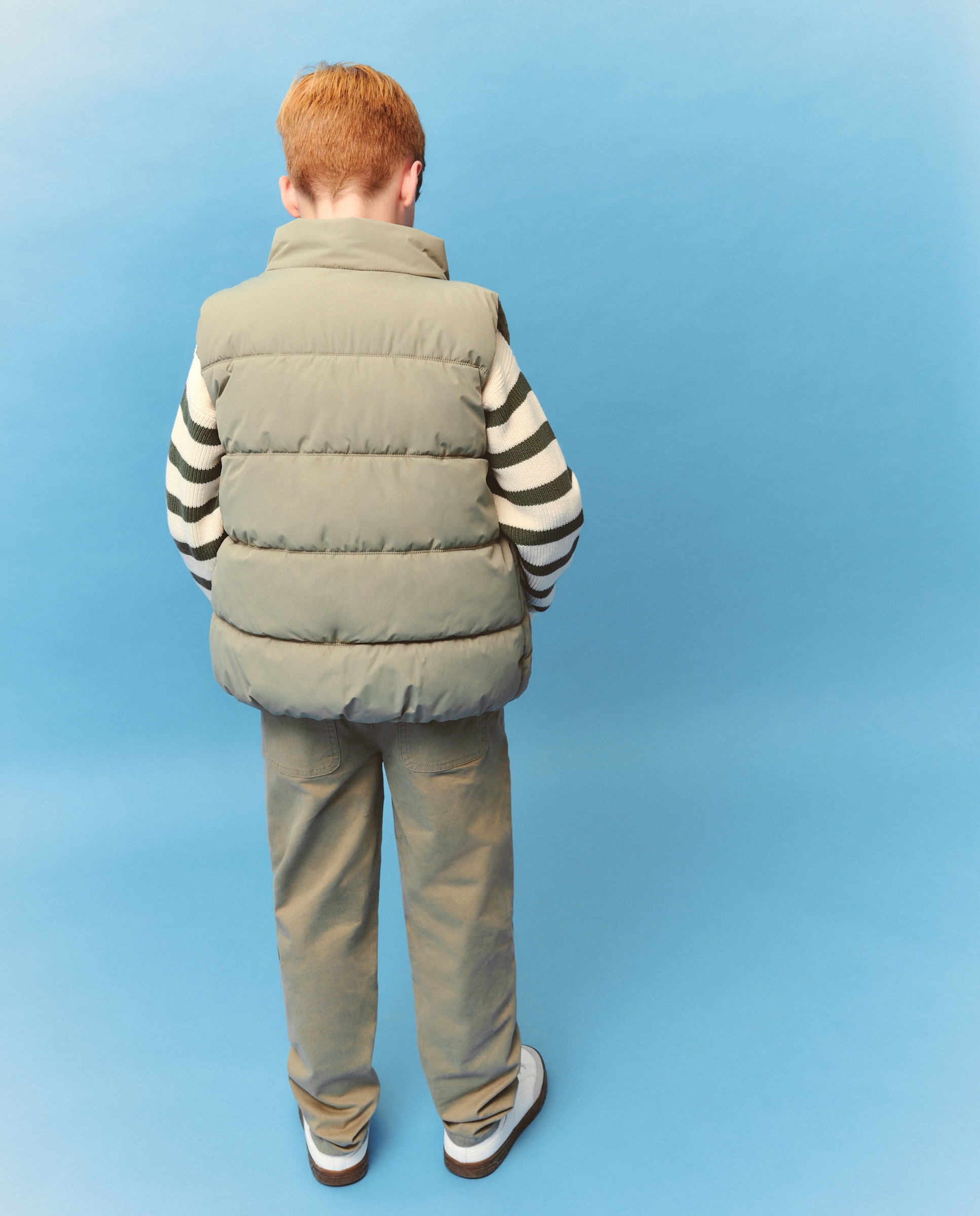 Colete Acolchoado Liso Verde-4