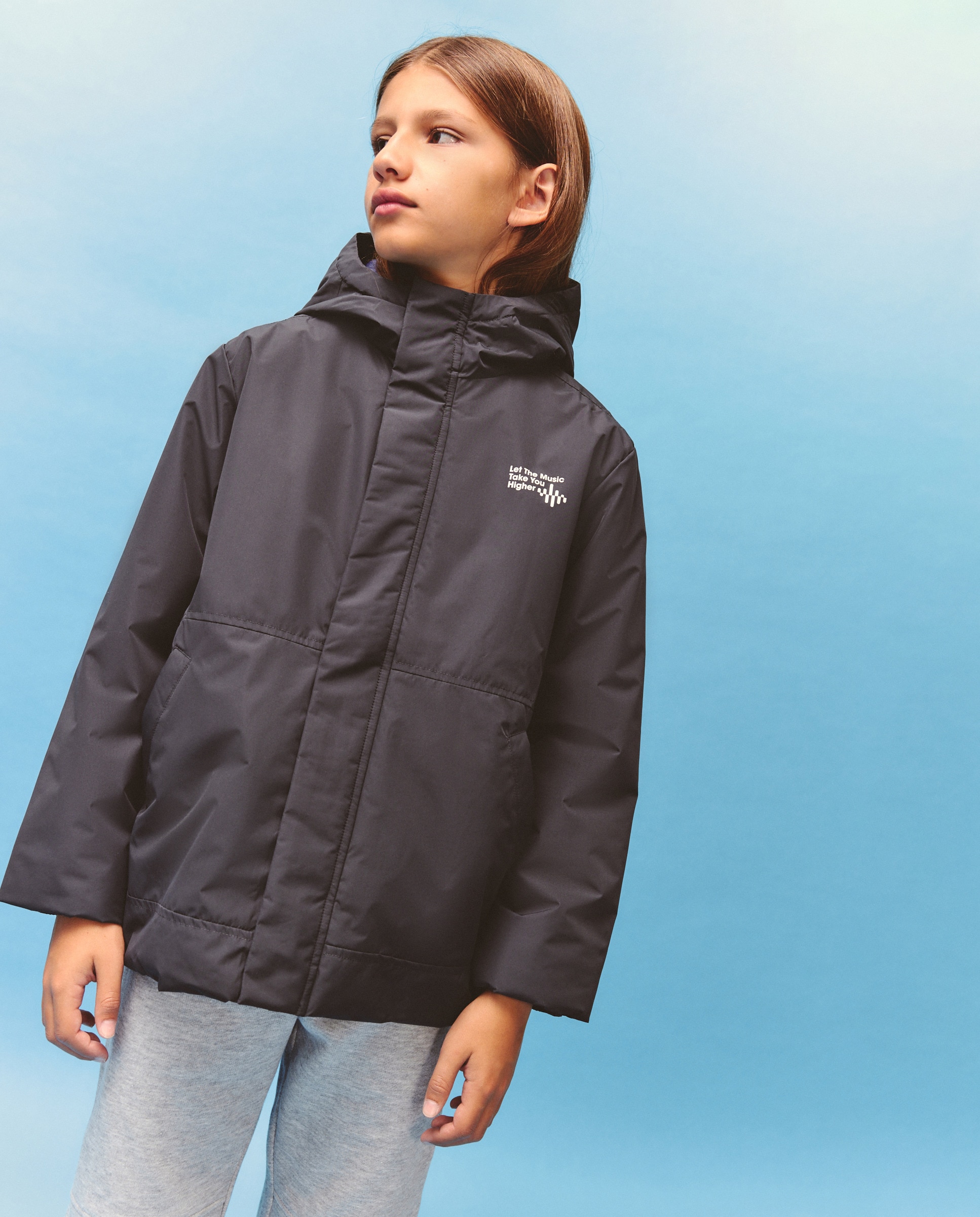 Parka Ligeira com Contraste 830 Antracite-2