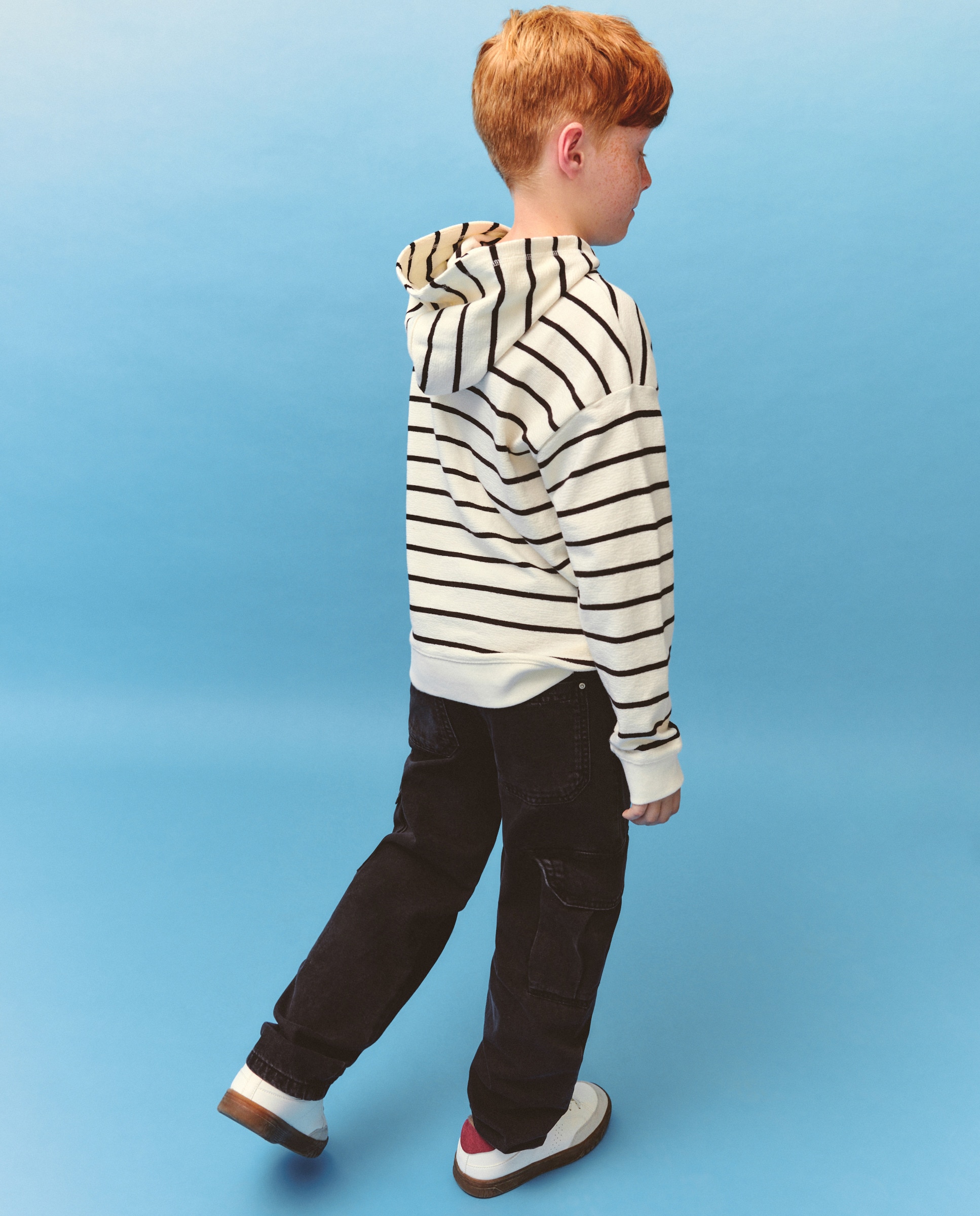 Sweatshirt Fechada às Riscas com Capuz Kids El Corte Inglés Preto-3