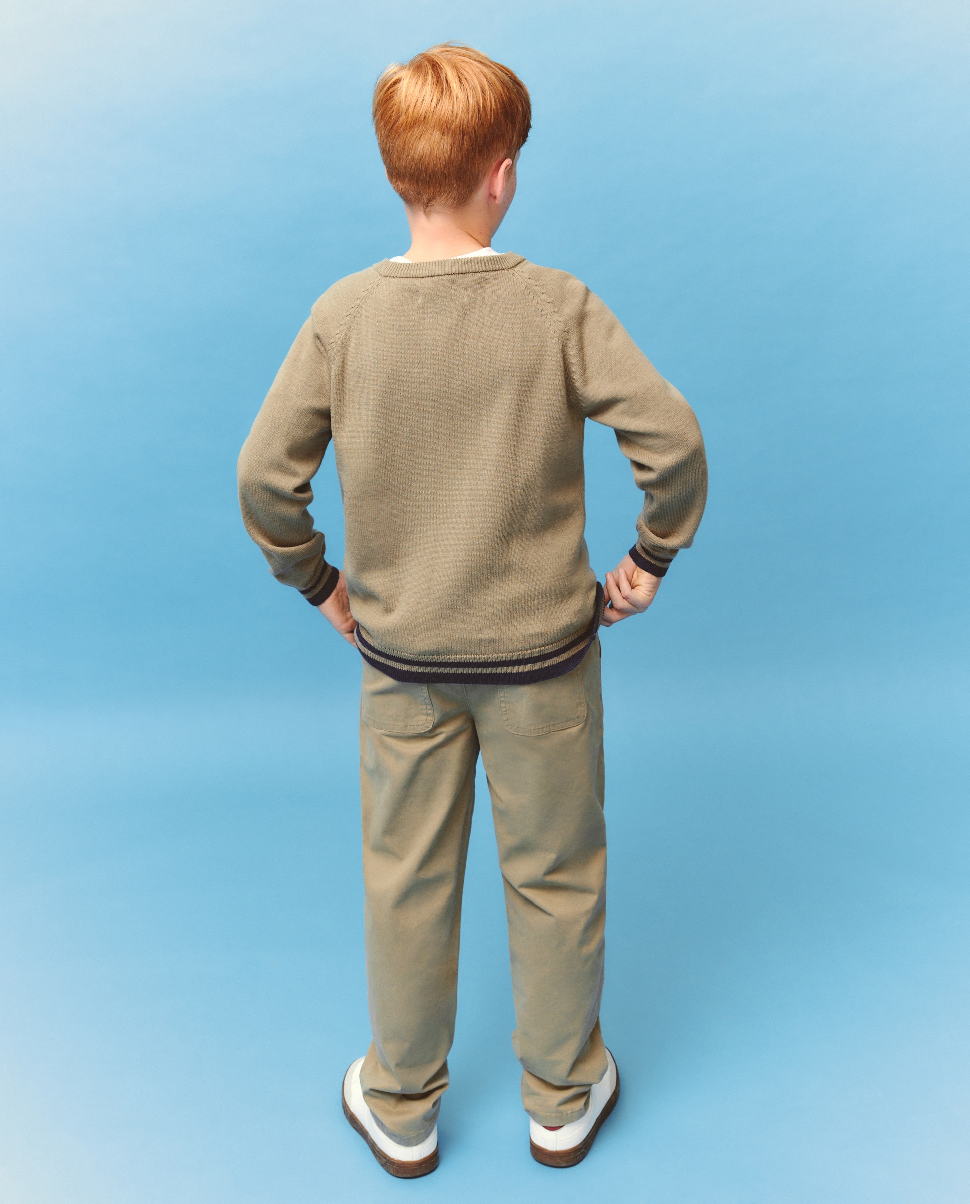 Camisola de Malha com Letra e Emblema Verde-3