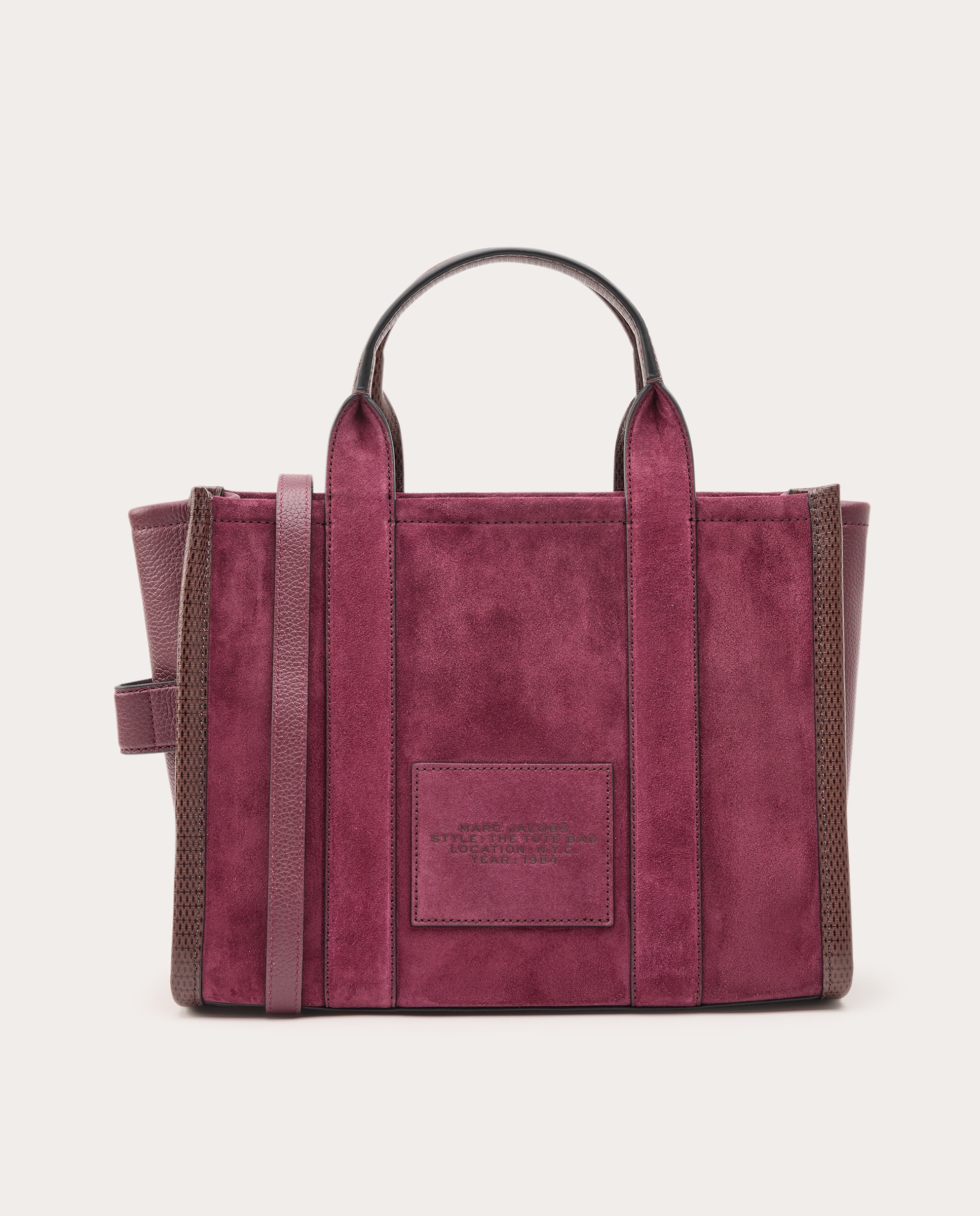 Mala Shopper Tipo Tote Small de Camurça Bordeaux-2