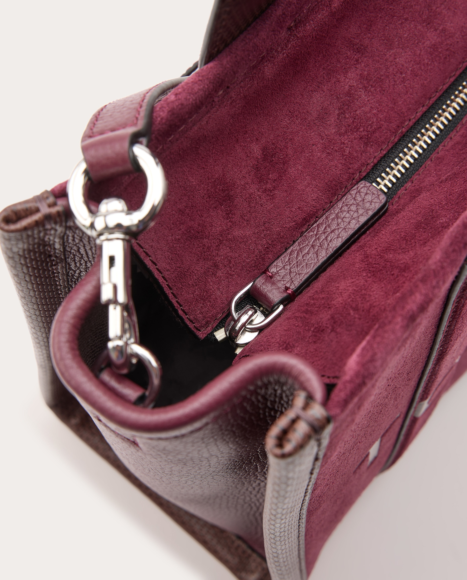 Mala Shopper Tipo Tote Small de Camurça Bordeaux-4