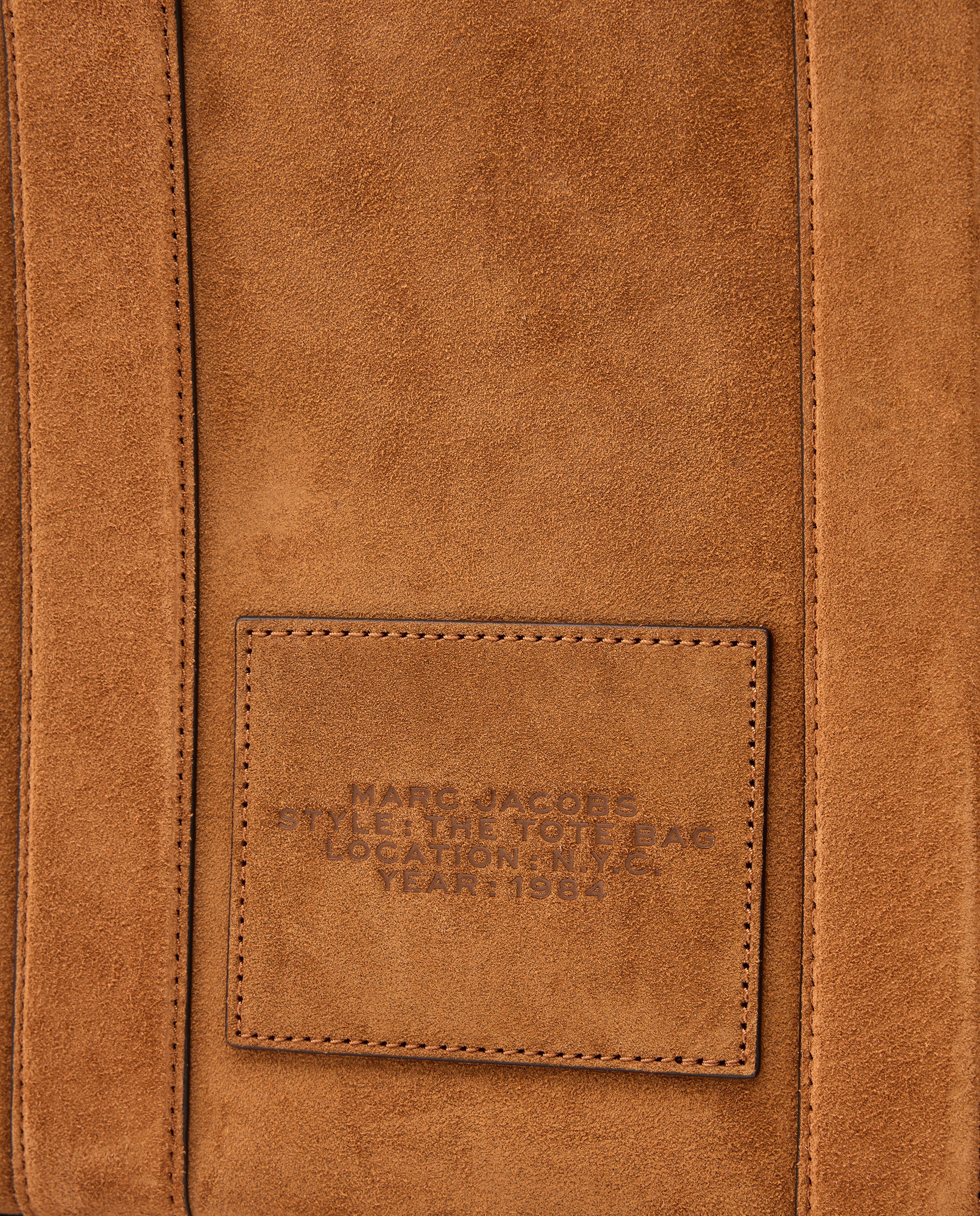 Mala Shopper Tipo Tote Small de Camurça Castanho-claro-5