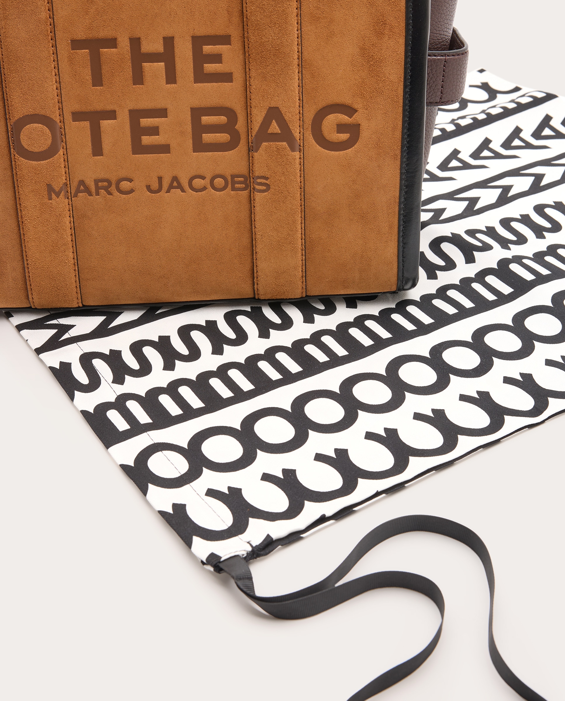 Mala Shopper Tipo Tote Small de Camurça Castanho-claro-6