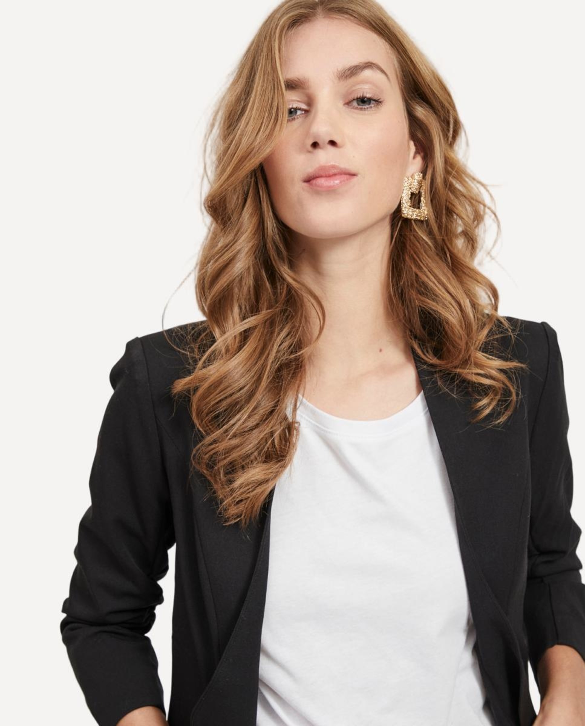 Blazer com Mangas ¾ Preto-4