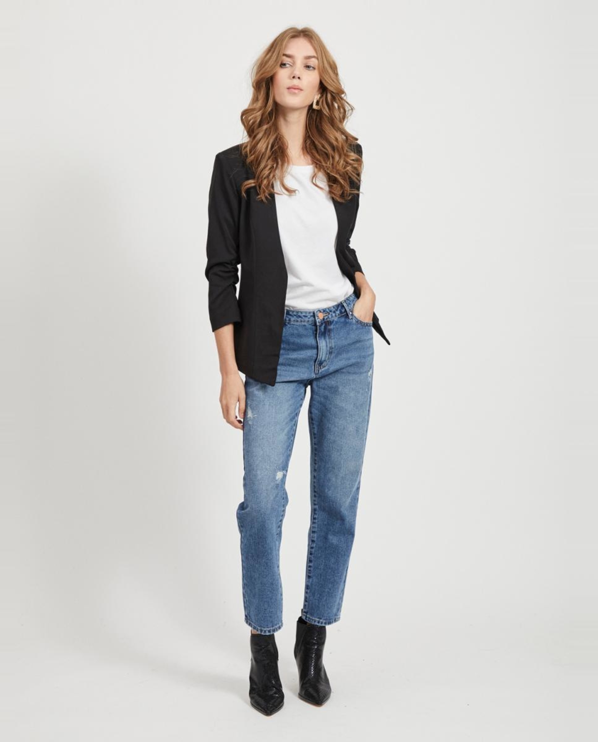 Blazer com Mangas ¾ Preto-2
