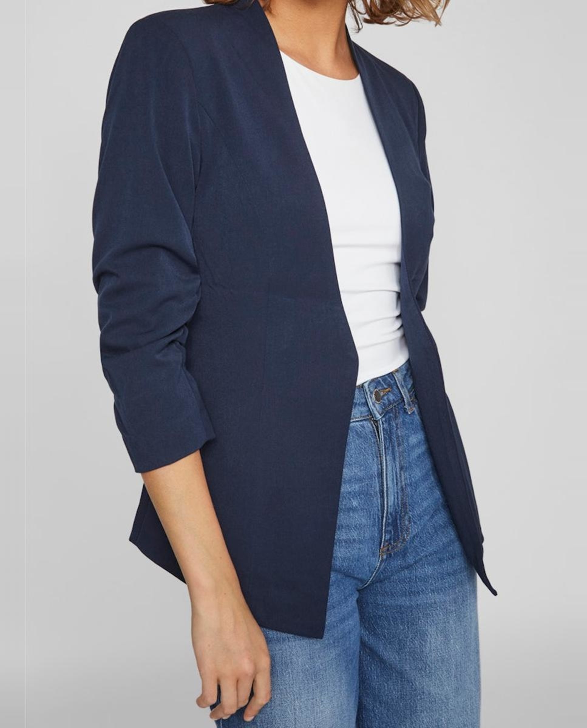 Americana blazer de mujer mangas ¾ - Vila - Azul marino Azul marino-4