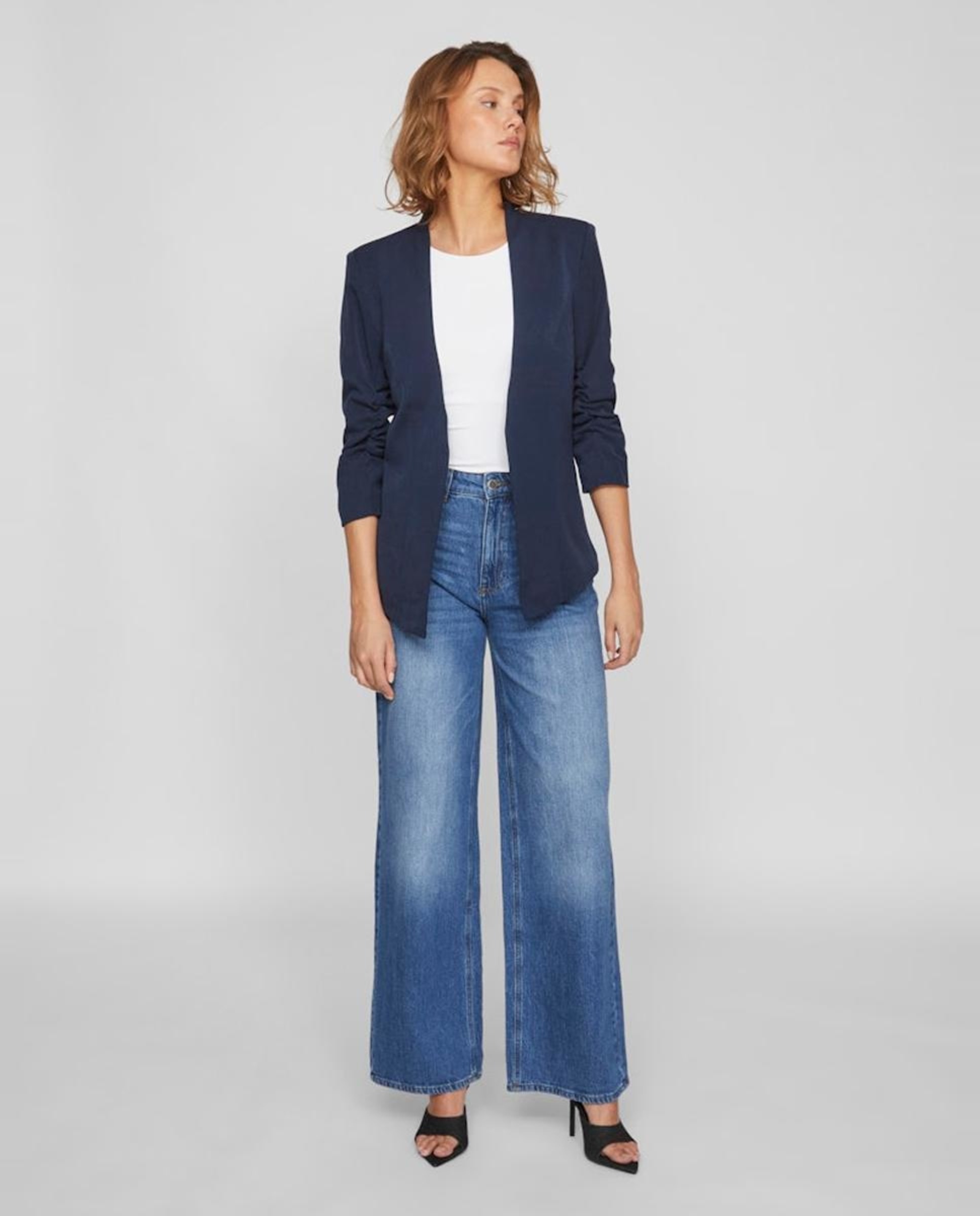 Americana blazer de mujer mangas ¾ - Vila - Azul marino Azul marino-2