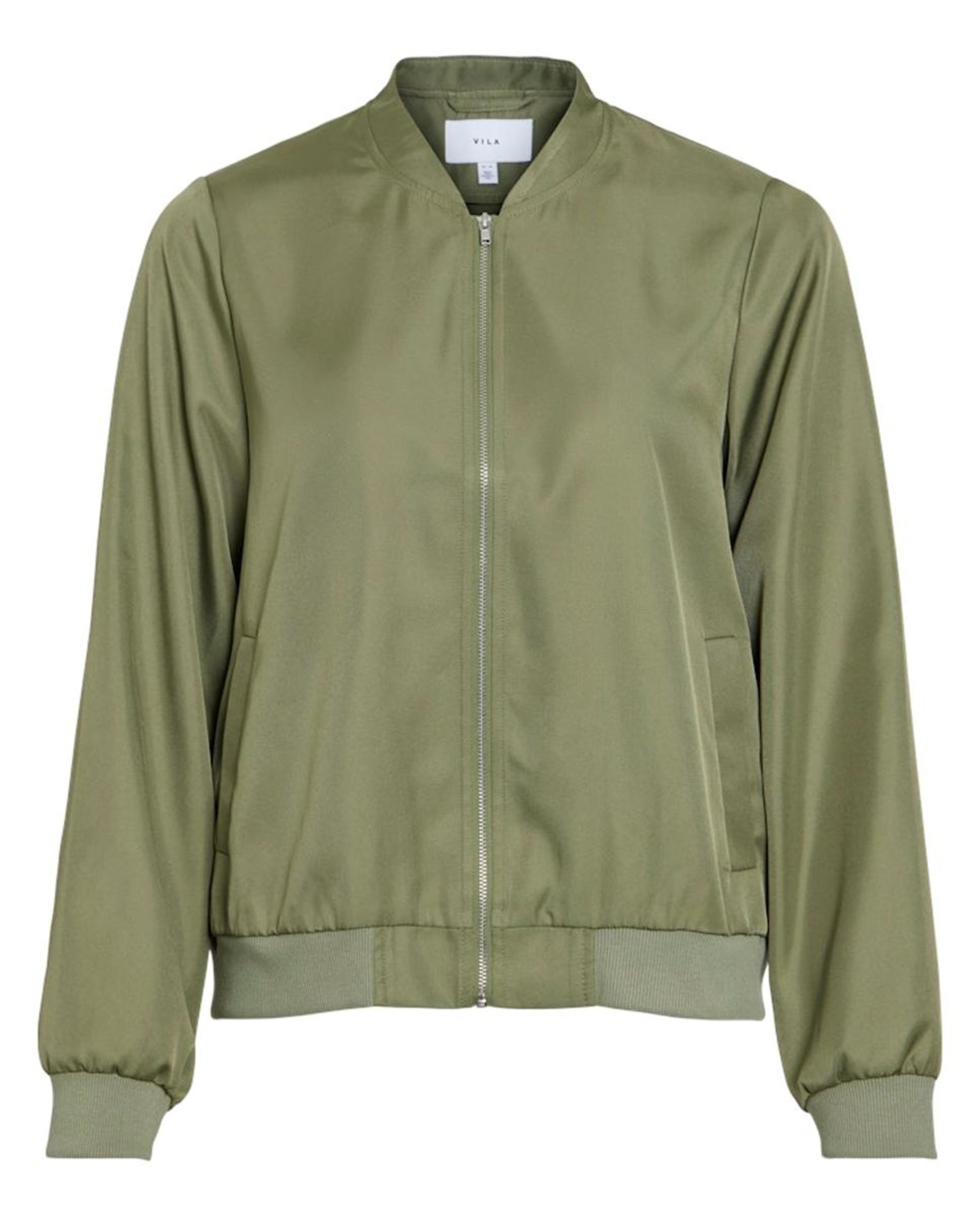 Casaco Tipo Blusão Bomber com Fecho de Correr Verde-militar-6